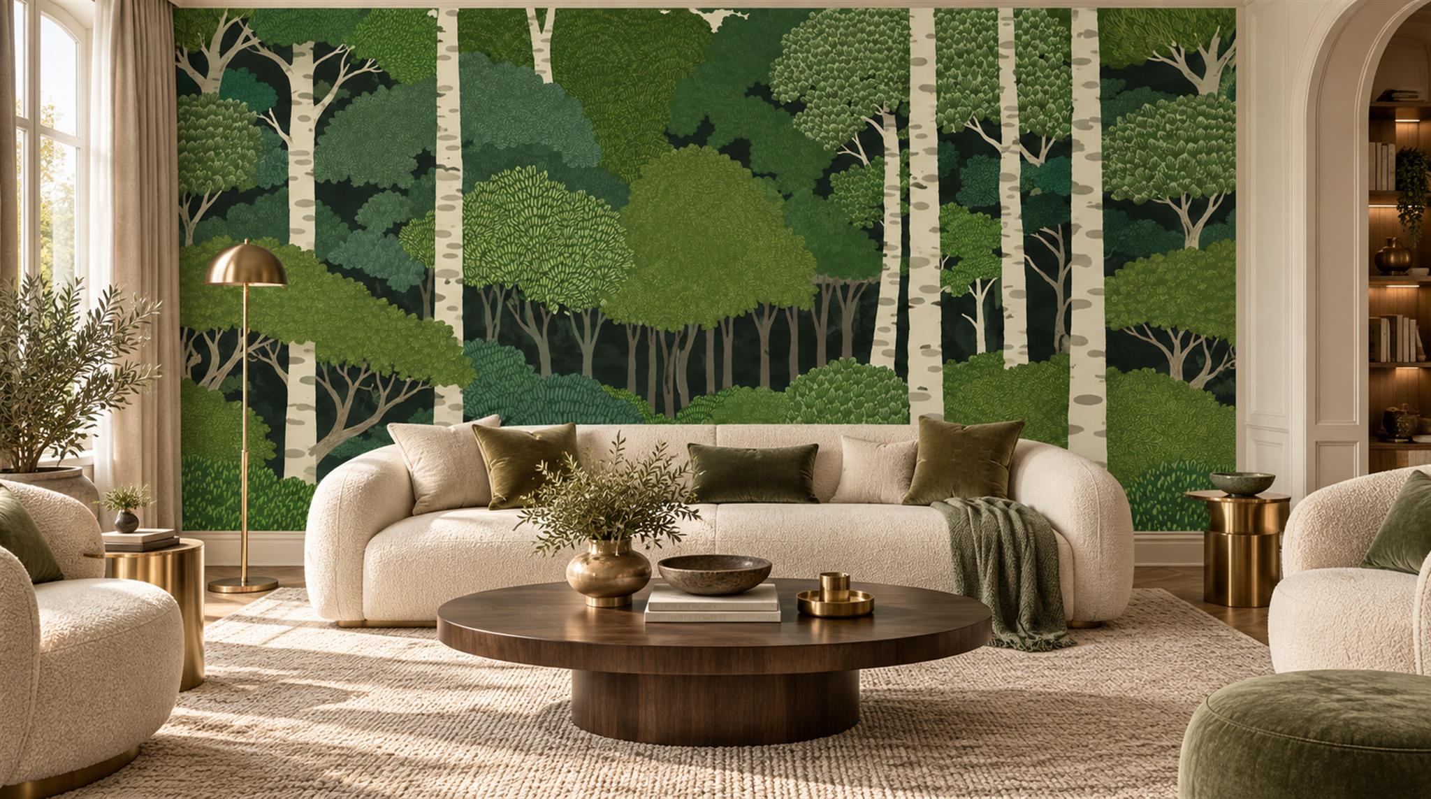 Green Decorative Wall Art Wallpaper Mural Main