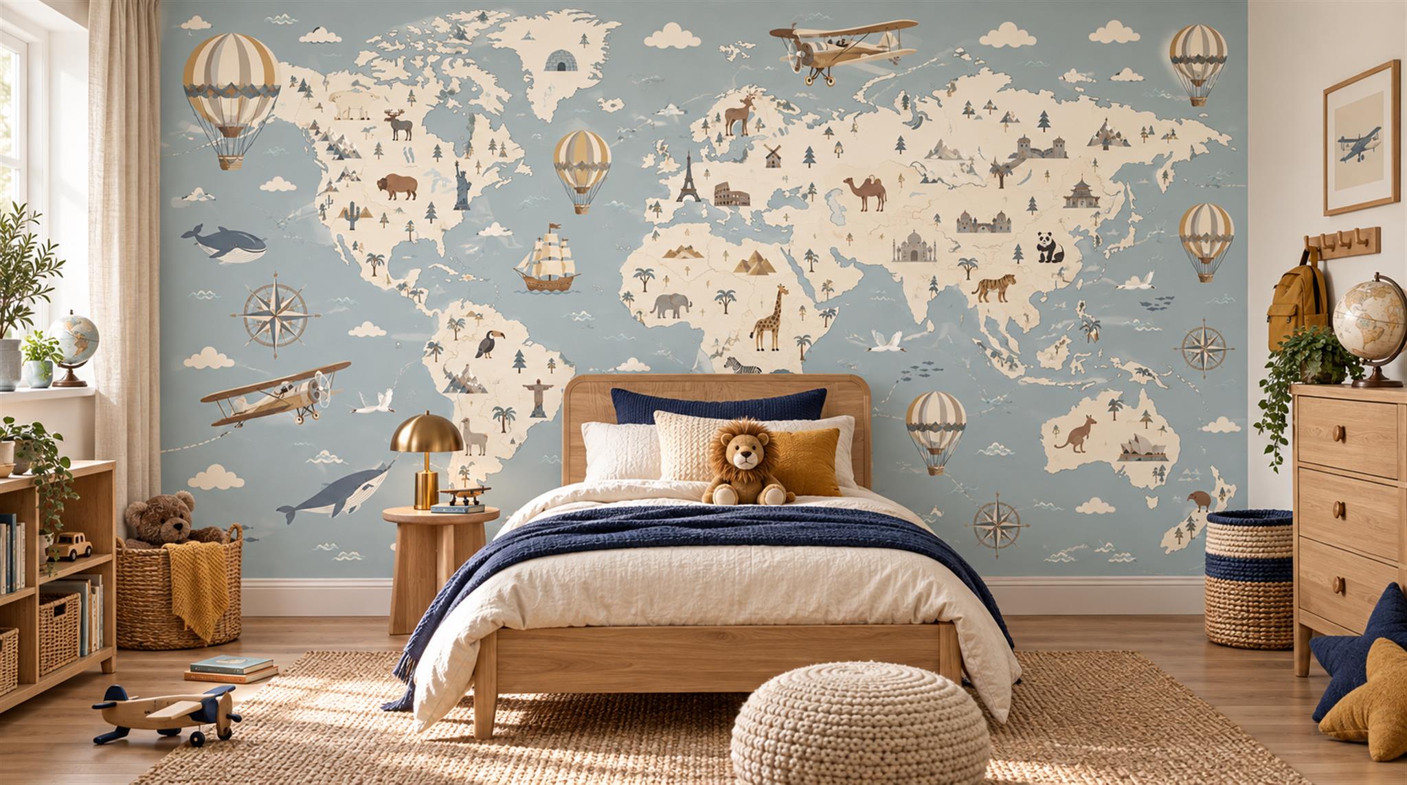 Blue Decorative Wall Art Wallpaper Mural Main