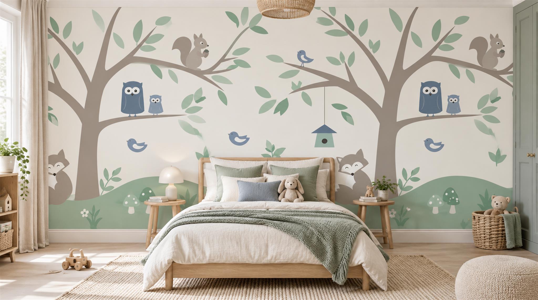 Sage Green Decorative Wall Art Wallpaper Mural Main