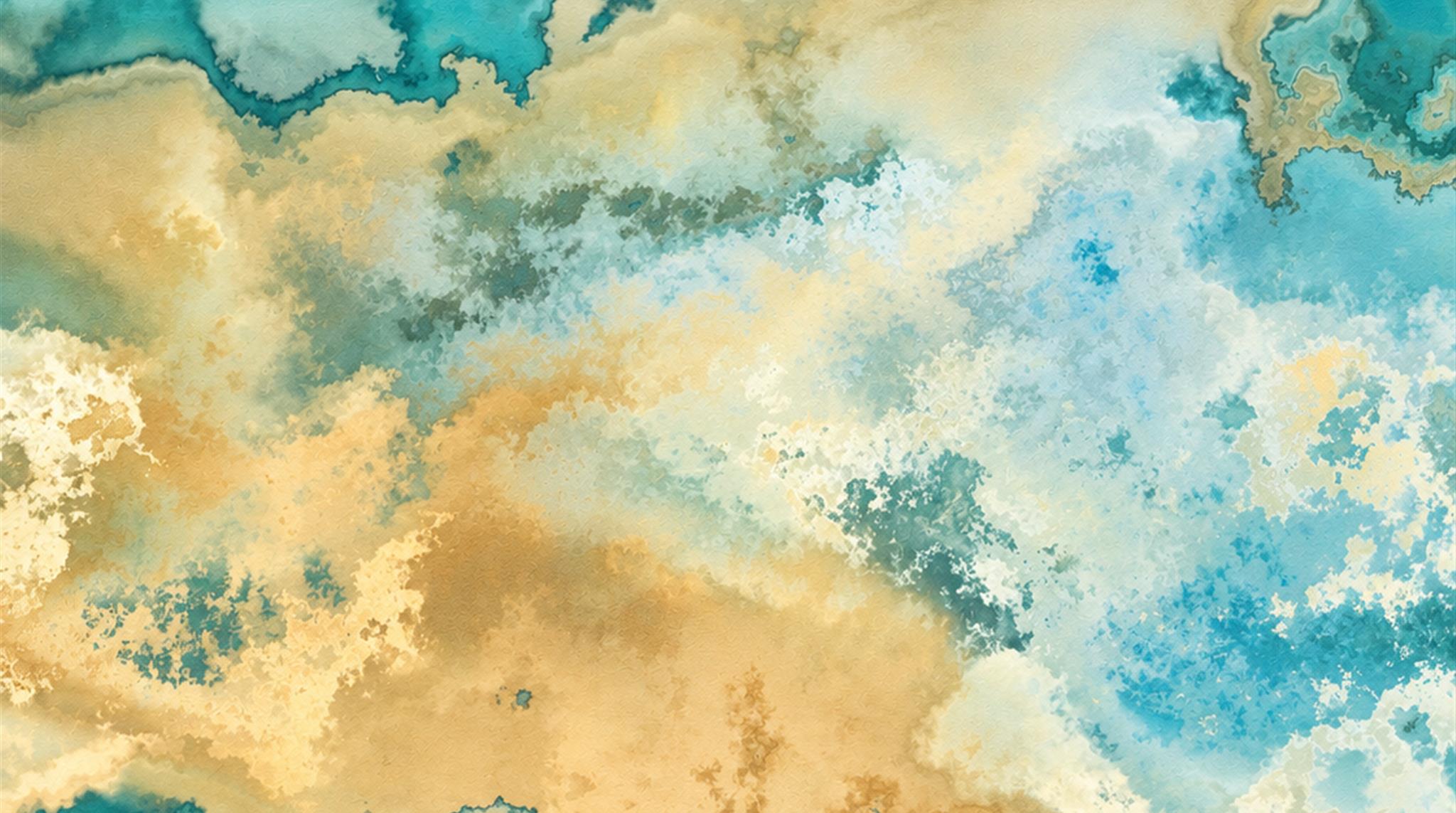 Aqua Soft Cloudscape Wallpaper Mural Main