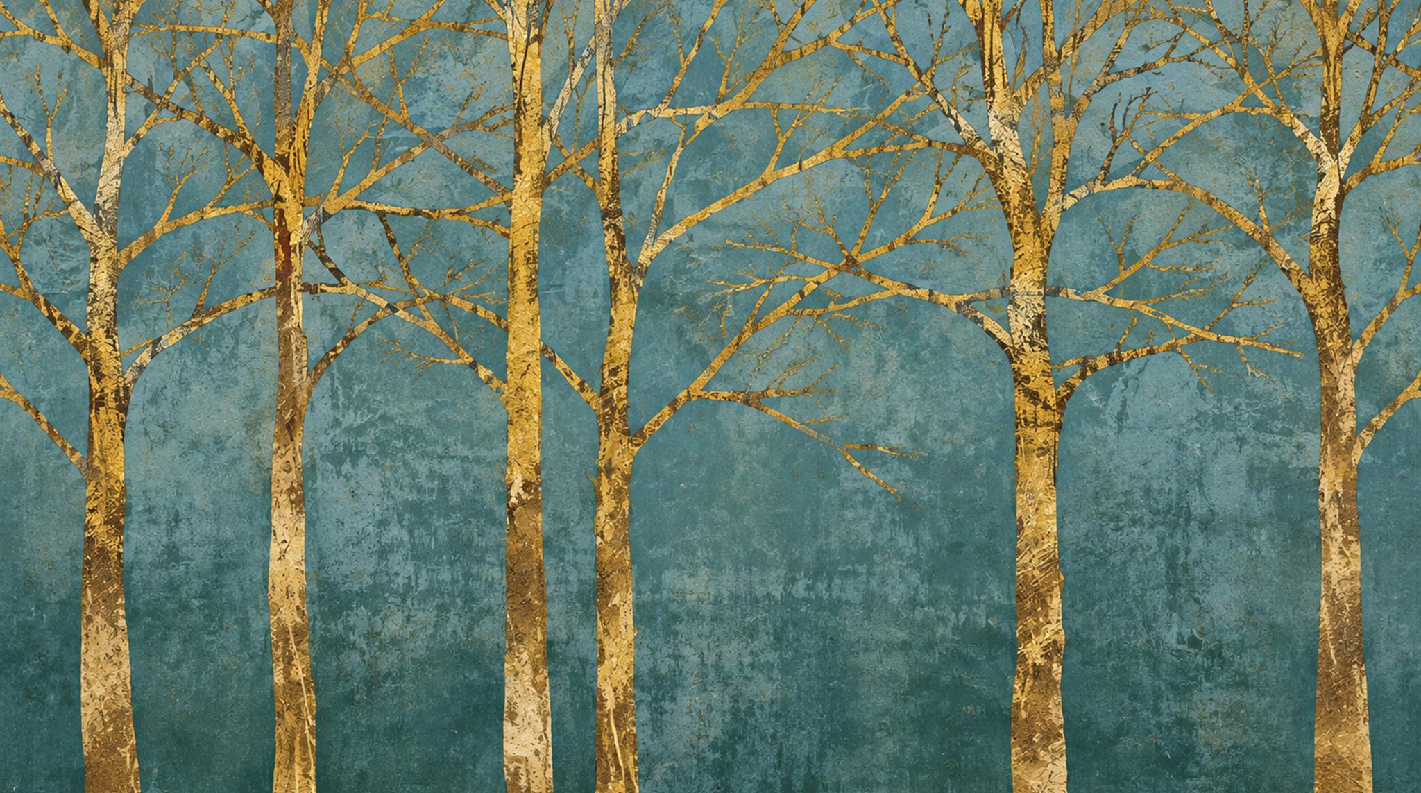 Teal Decorative Wall Art Wallpaper Mural Main