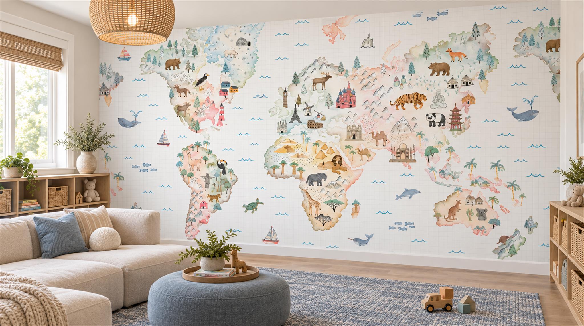 Soft Pastel Decorative Wall Art Wallpaper Mural Scene