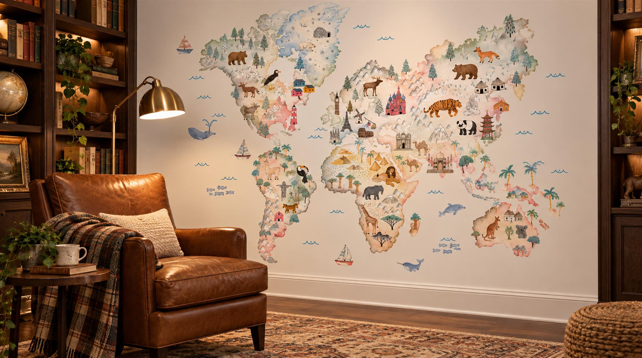 Soft Pastel Decorative Wall Art Wallpaper Mural Scene