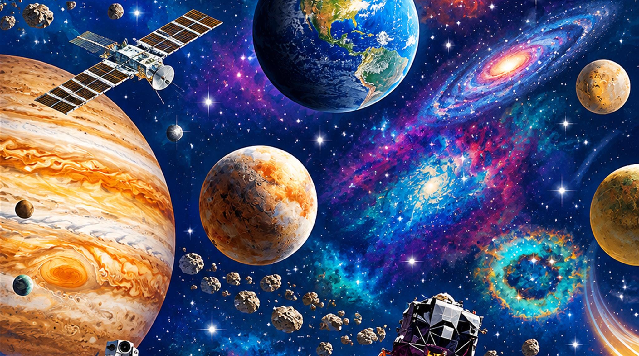 Navy Galaxy Forms Wallpaper Mural Main
