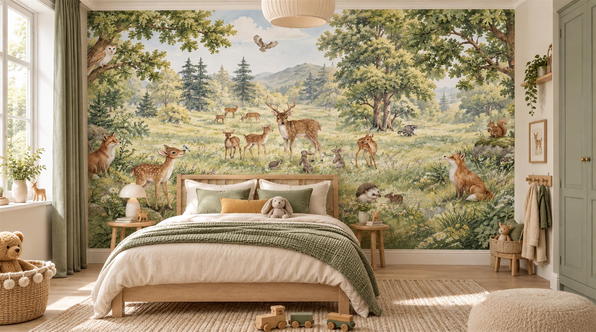 Sage Green Decorative Wall Art Wallpaper Mural Main