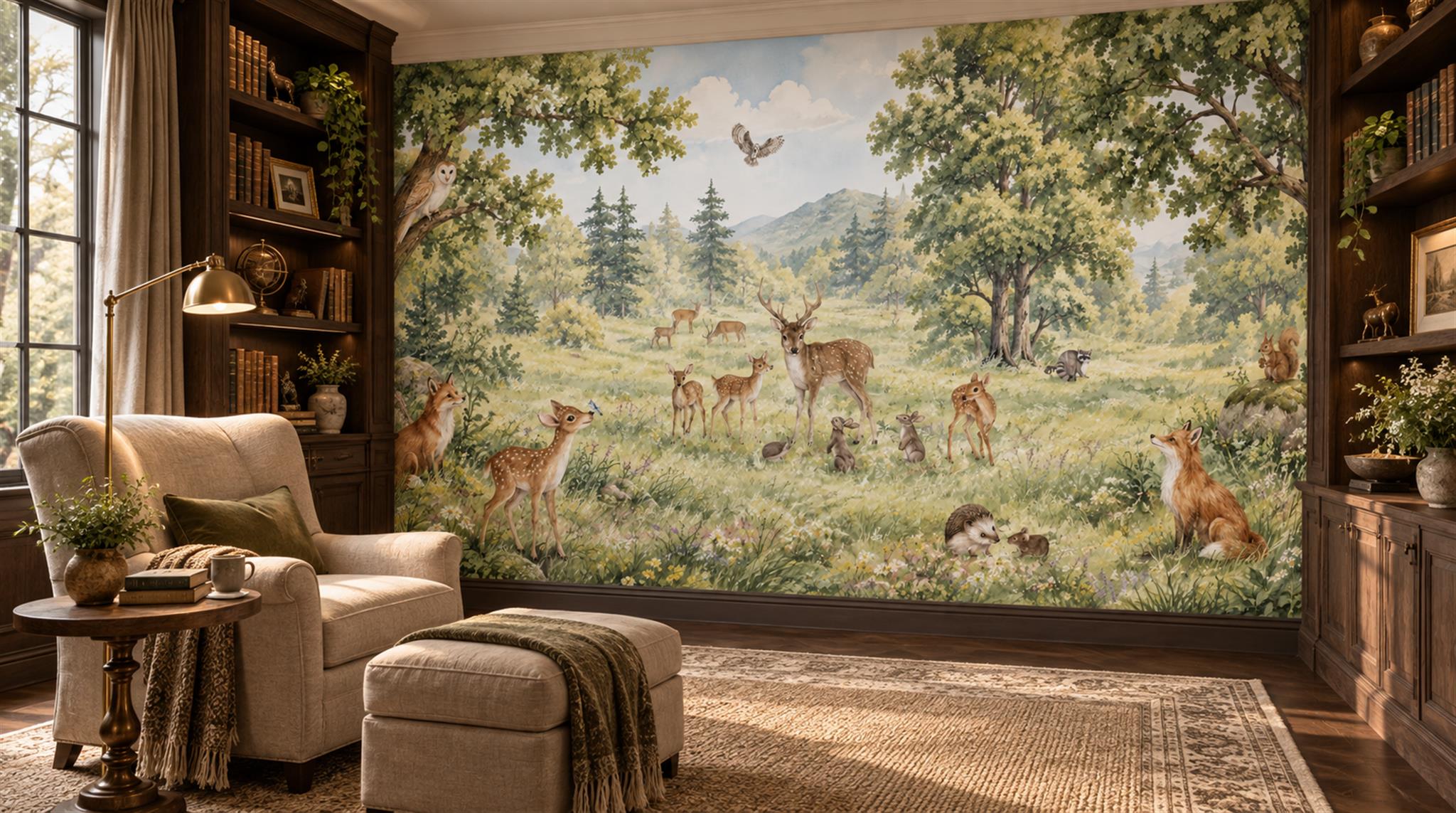 Sage Green Decorative Wall Art Wallpaper Mural Scene