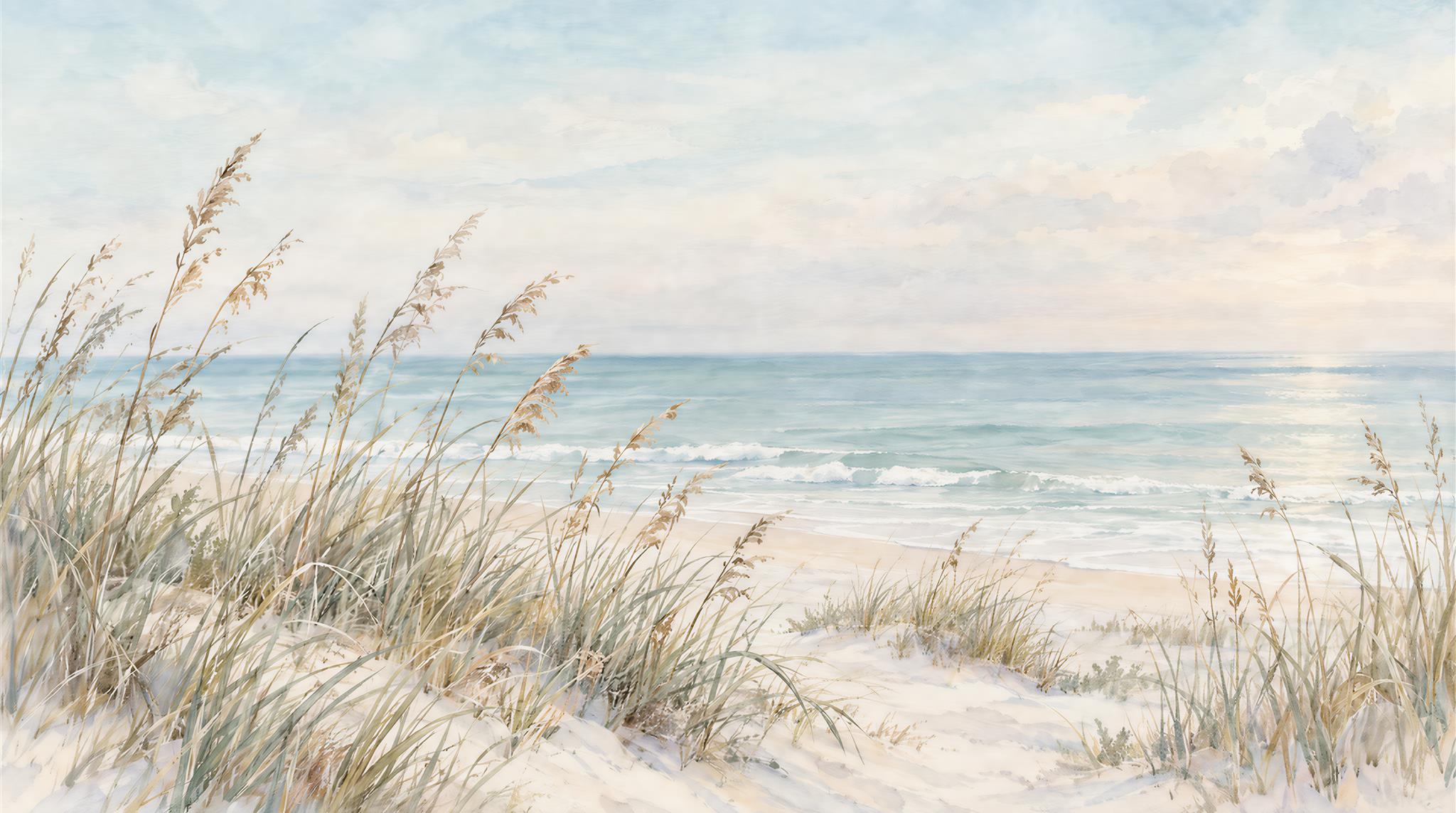 Ivory Beach Landscape Wallpaper Mural Main