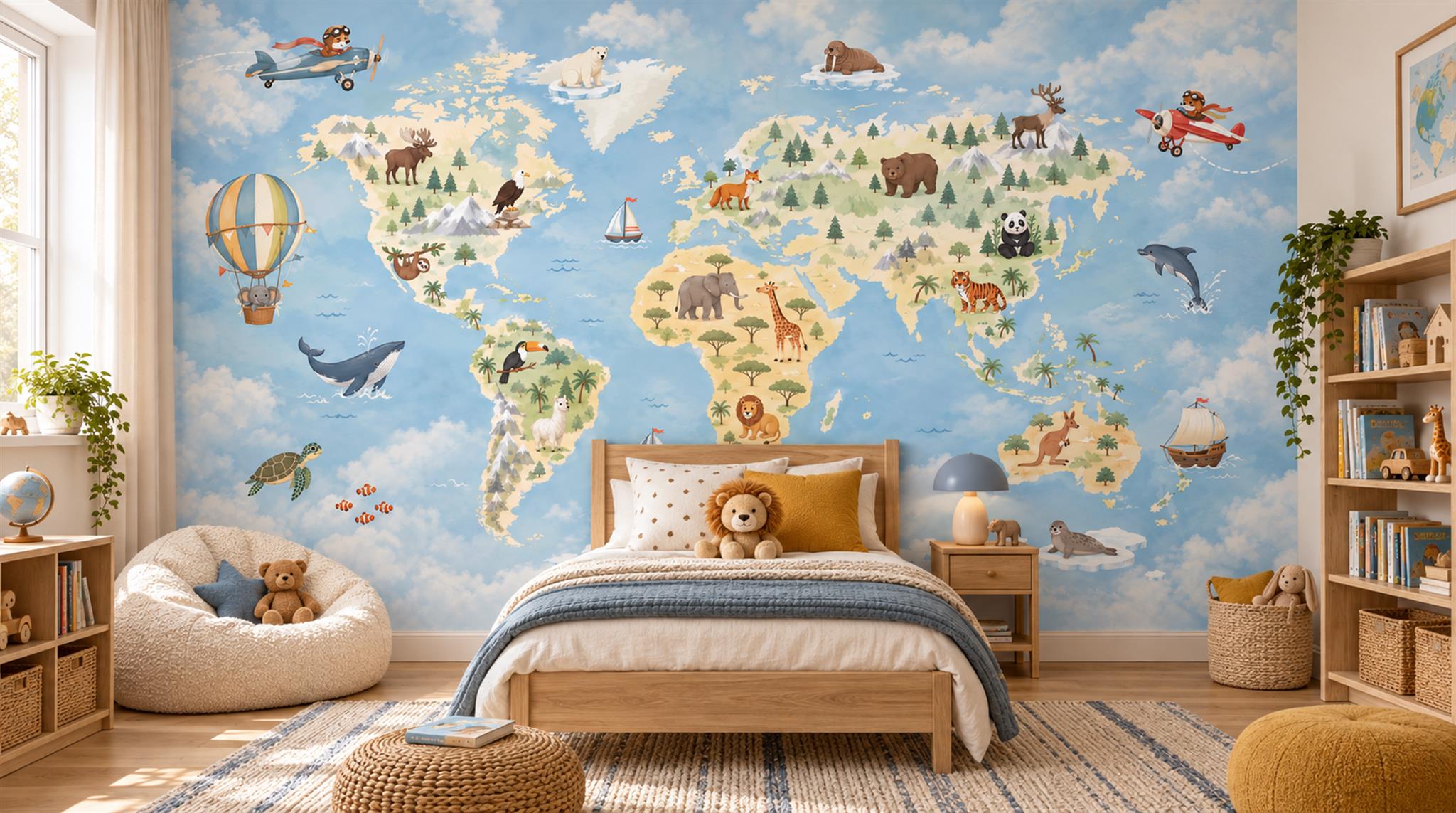 Blue Decorative Wall Art Wallpaper Mural Main
