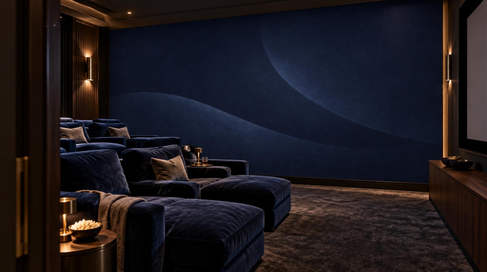 Navy Abstract Geometry Wallpaper Mural Scene