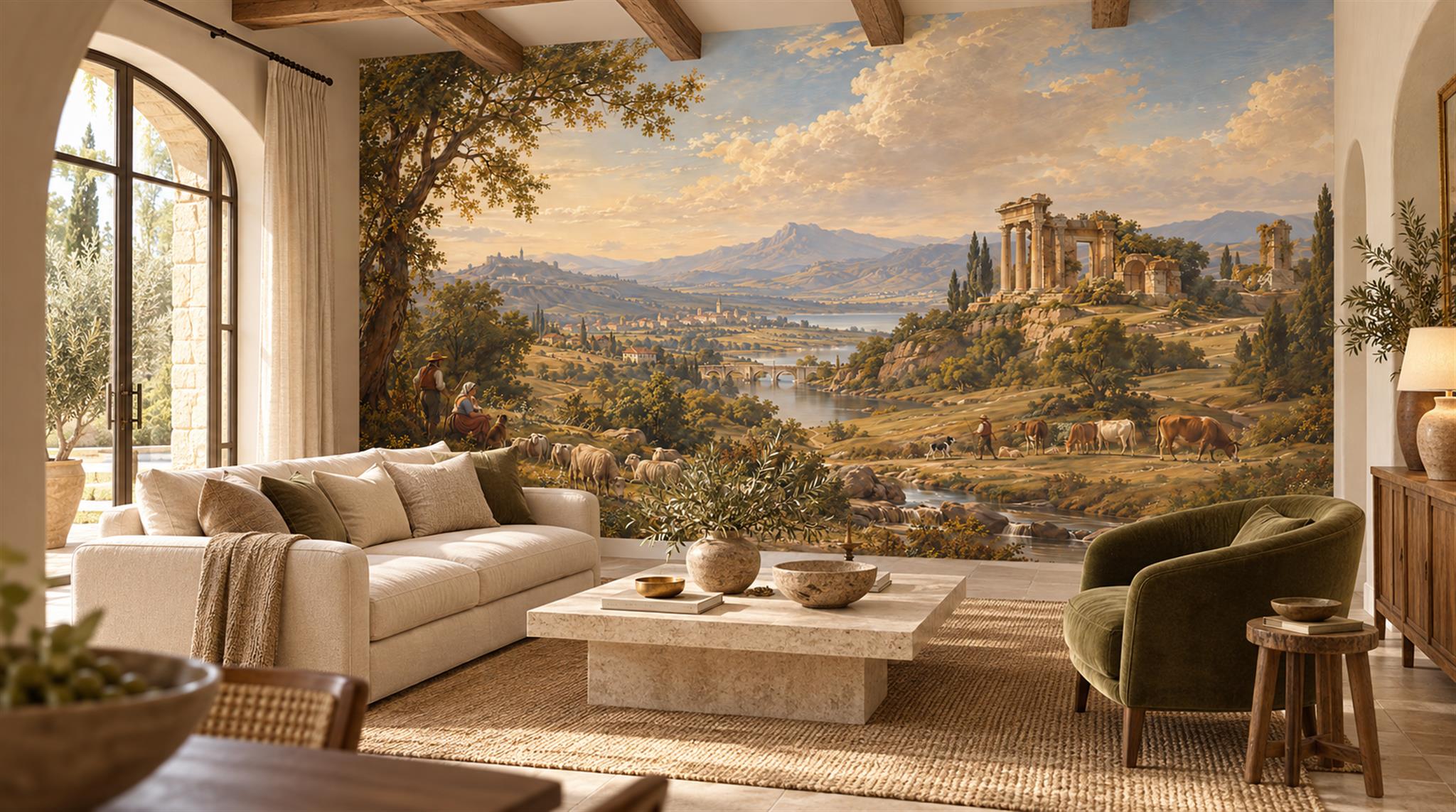 Gold Decorative Wall Art Wallpaper Mural Scene