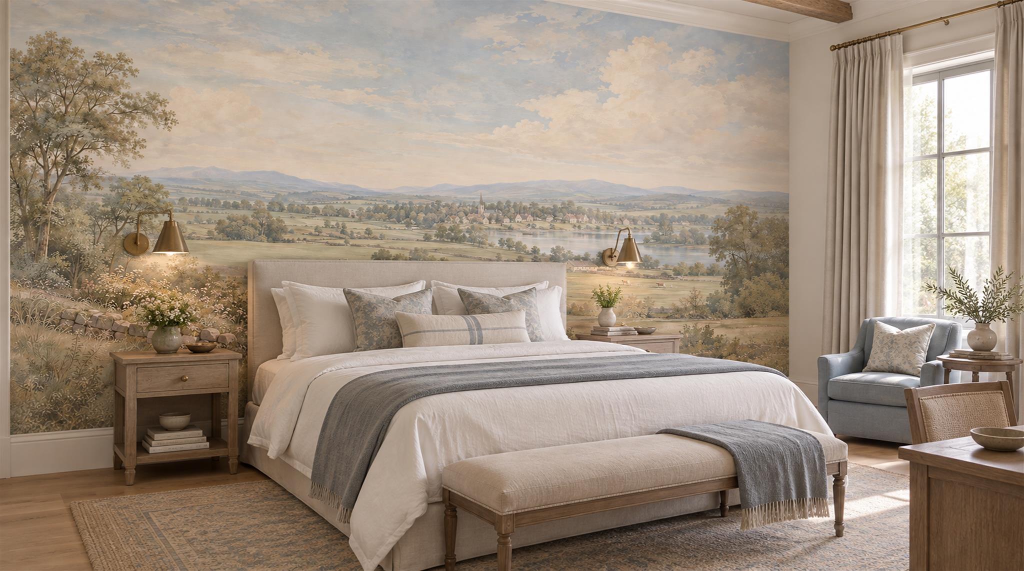 Ivory Decorative Wall Art Wallpaper Mural Scene