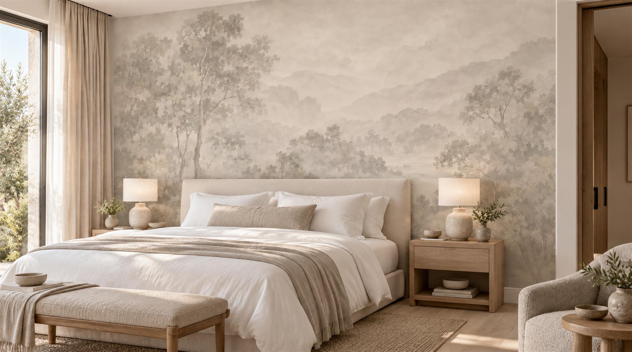 Ivory Decorative Wall Art Wallpaper Mural Scene