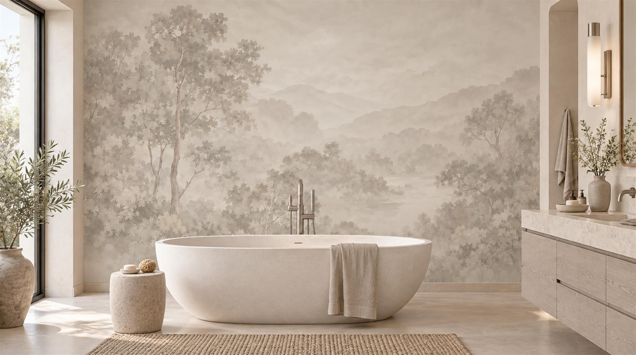 Ivory Decorative Wall Art Wallpaper Mural Scene