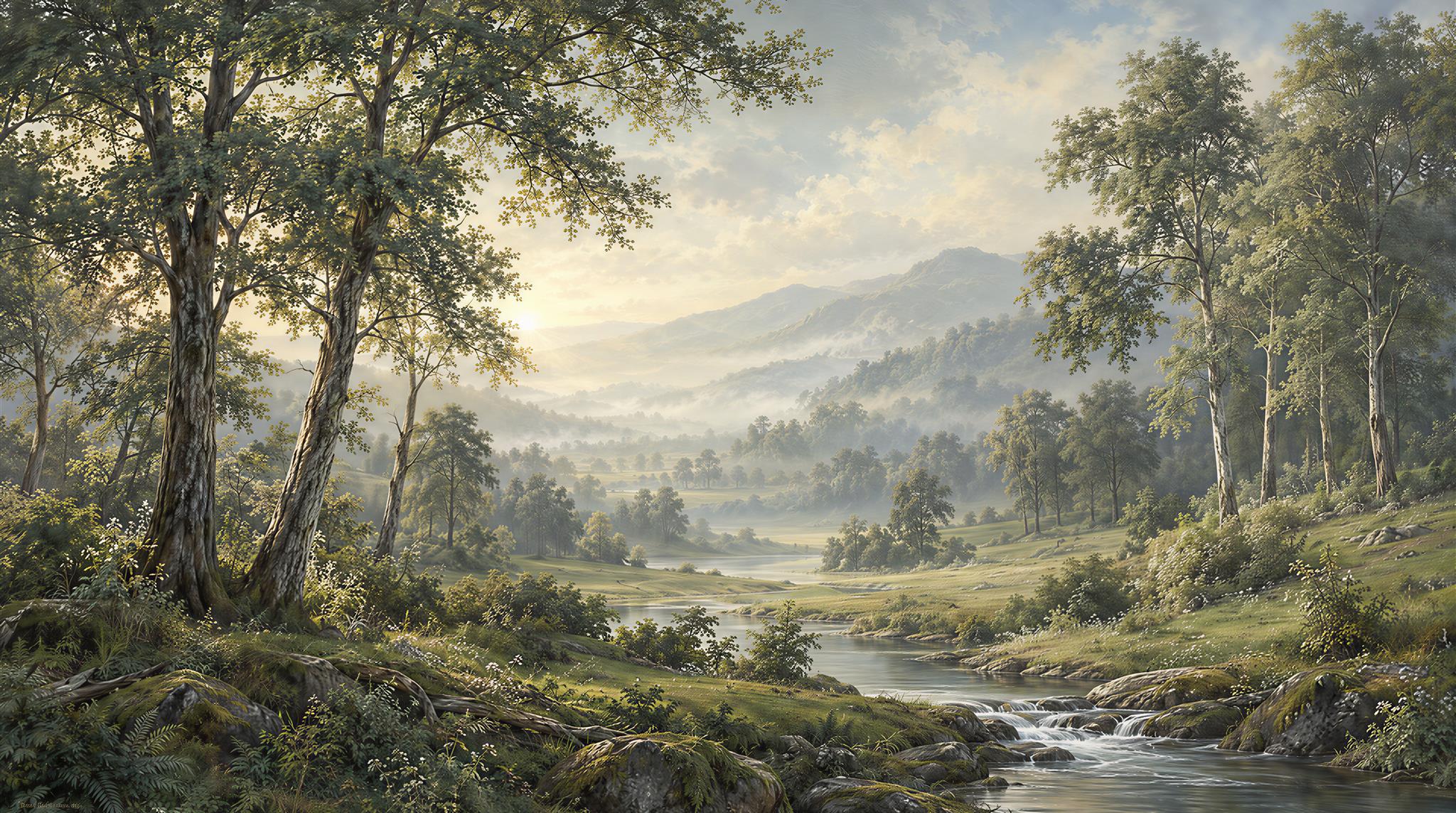 Green Mountain Ridges Wallpaper Mural Main