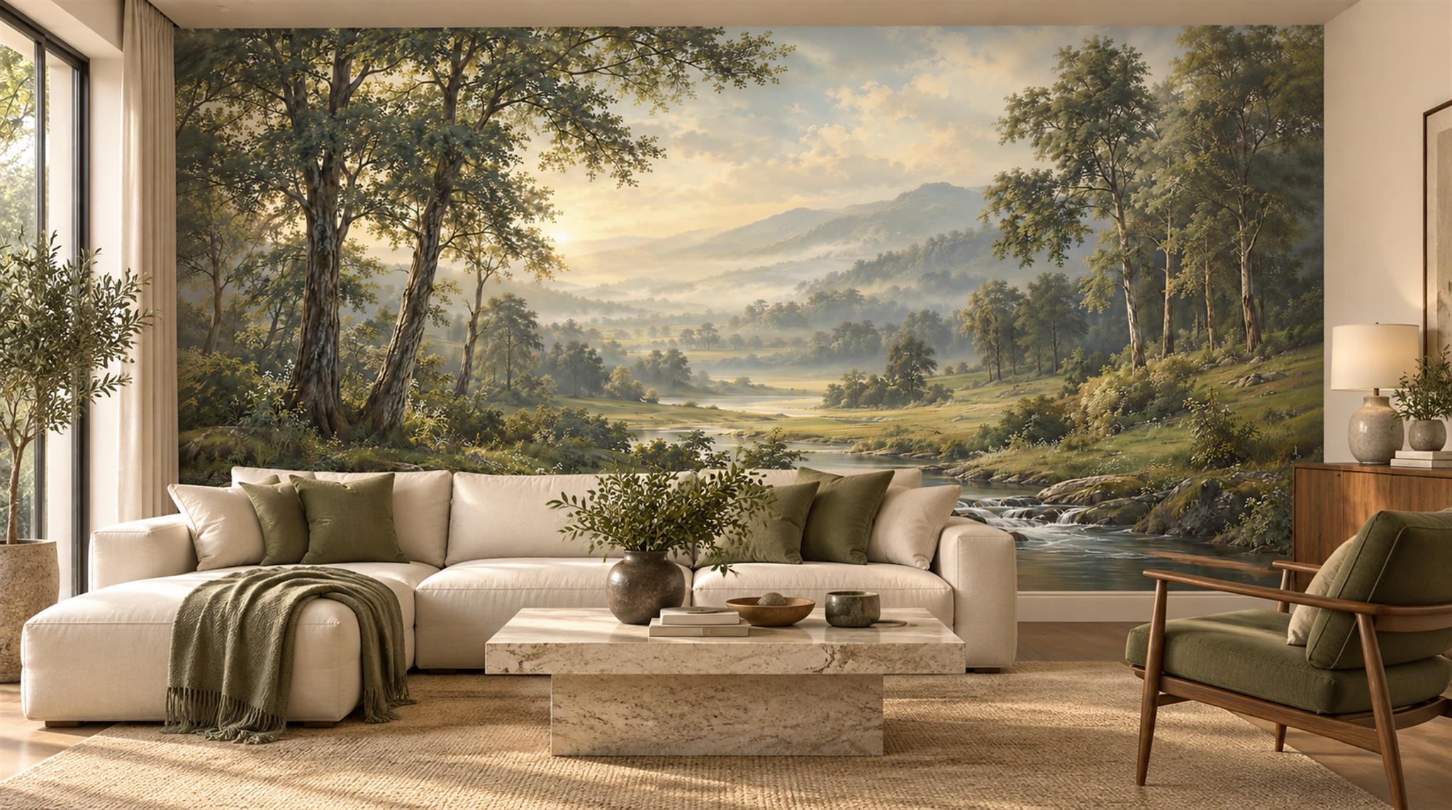 Green Mountain Ridges Wallpaper Mural Main