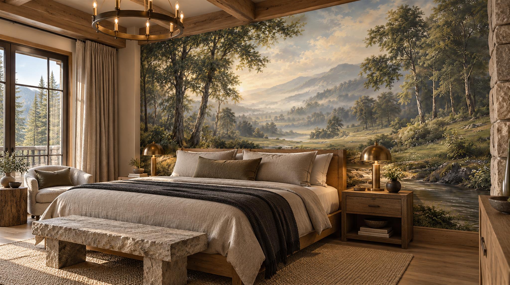 Green Mountain Ridges Wallpaper Mural Scene