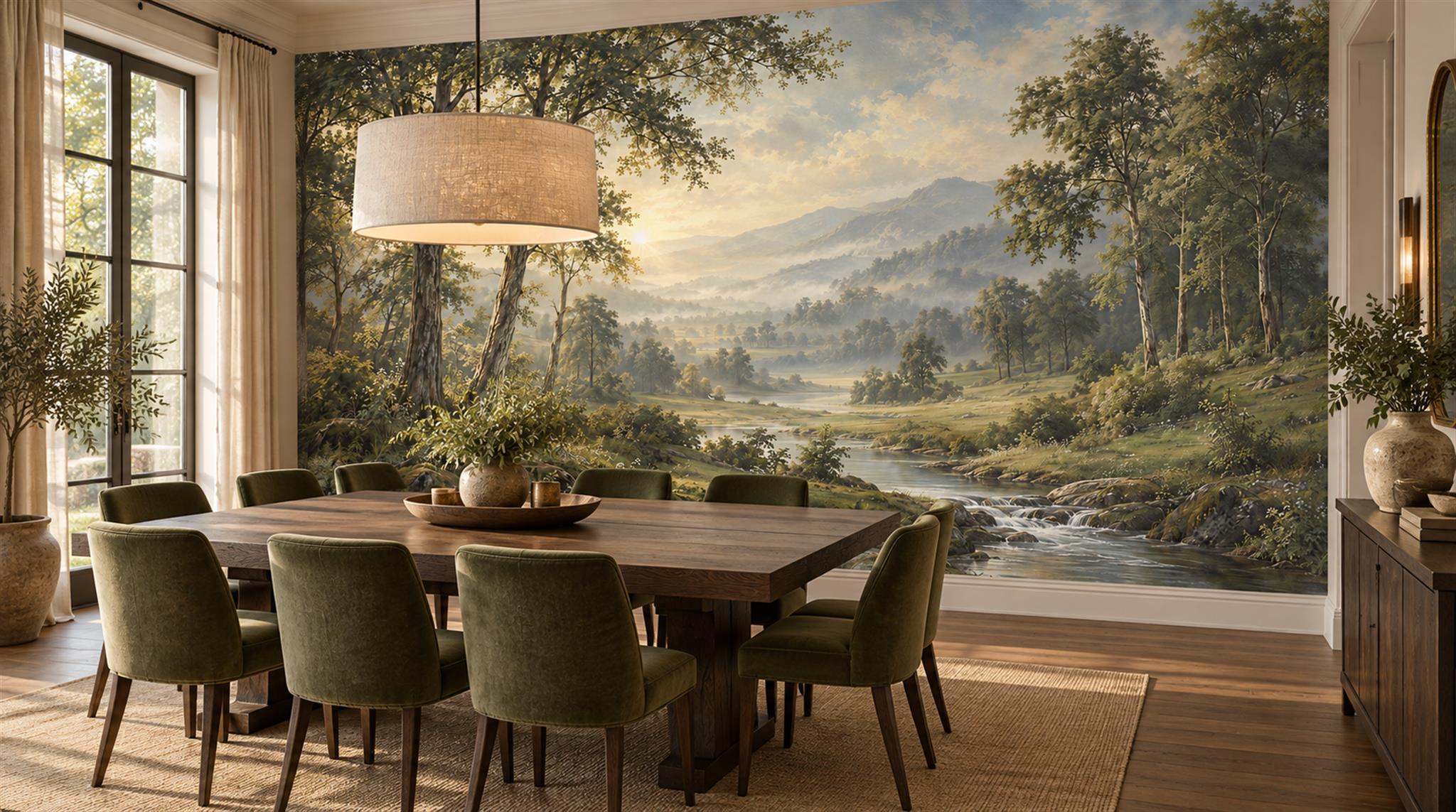 Green Mountain Ridges Wallpaper Mural Scene