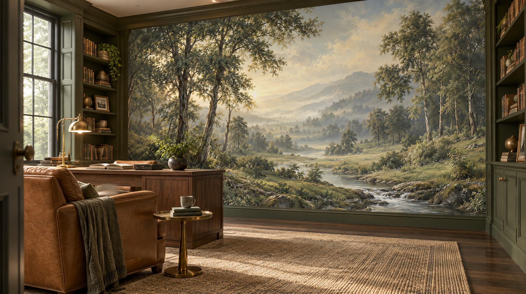 Green Mountain Ridges Wallpaper Mural Scene