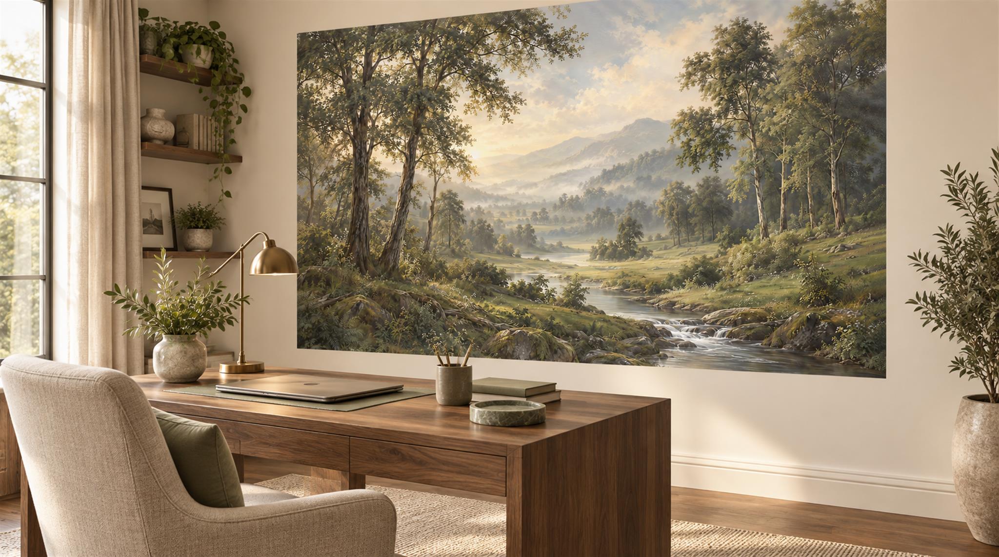 Green Mountain Ridges Wallpaper Mural Scene