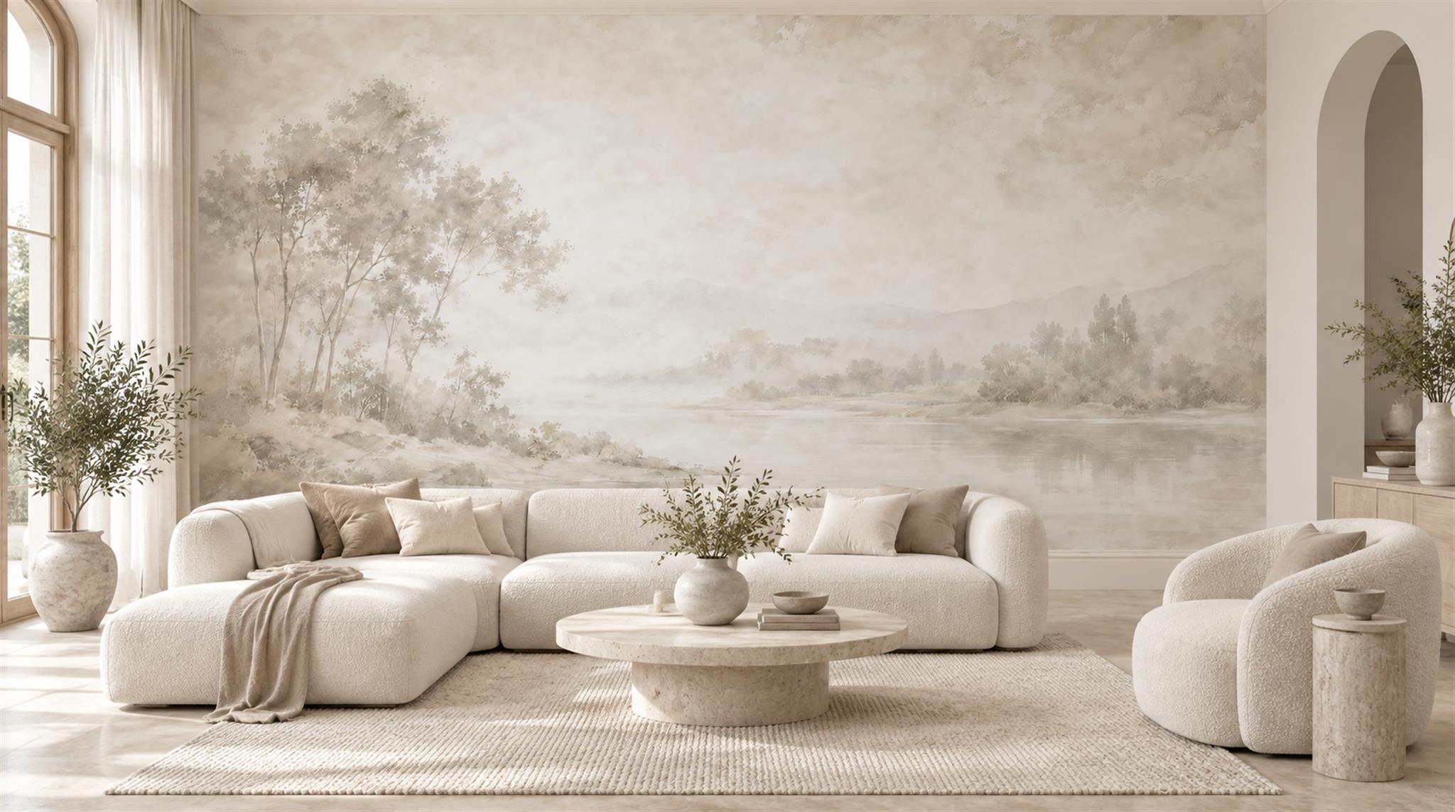 Ivory Decorative Wall Art Wallpaper Mural Main