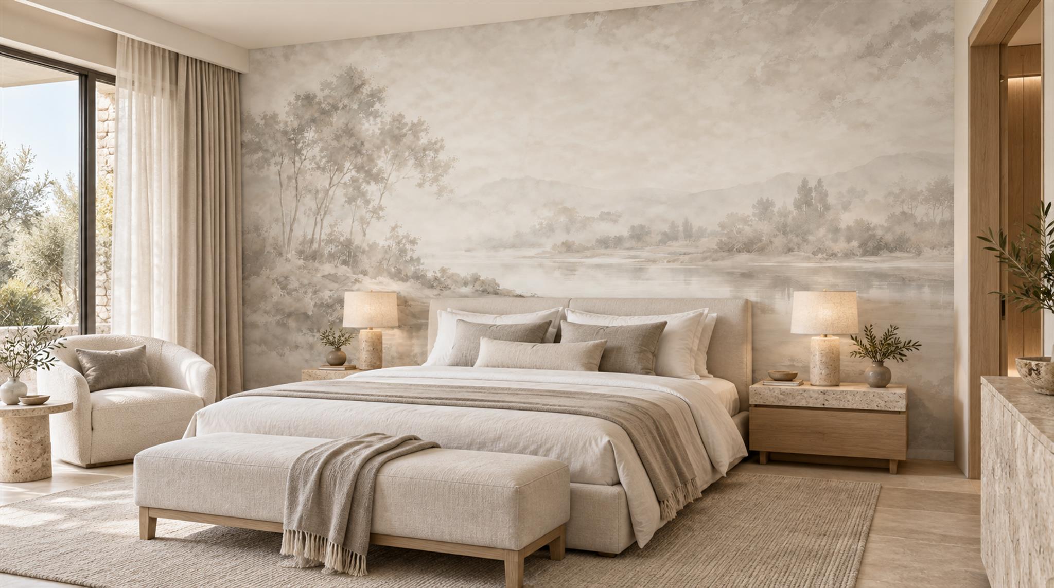 Ivory Decorative Wall Art Wallpaper Mural Scene