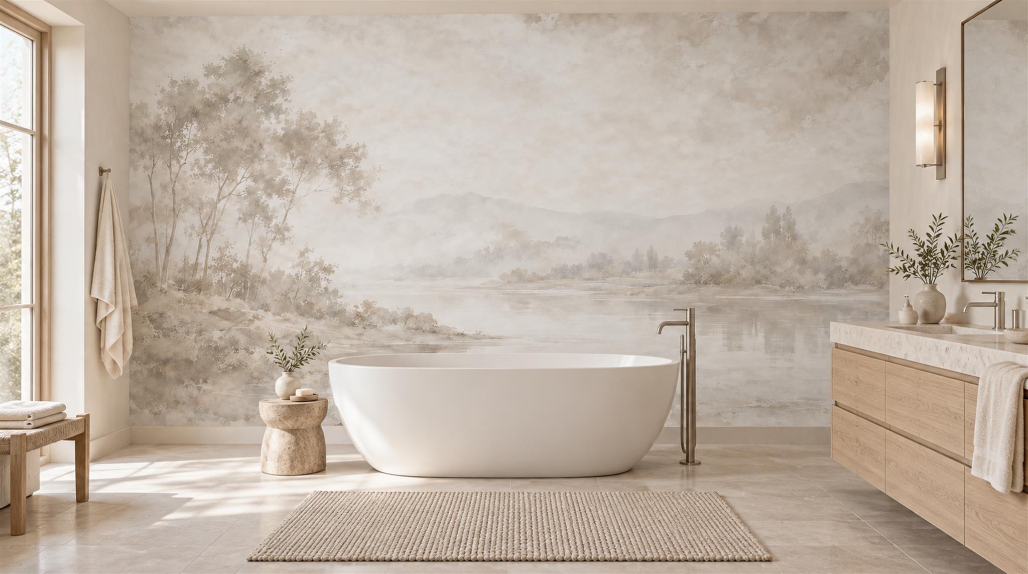 Ivory Decorative Wall Art Wallpaper Mural Scene