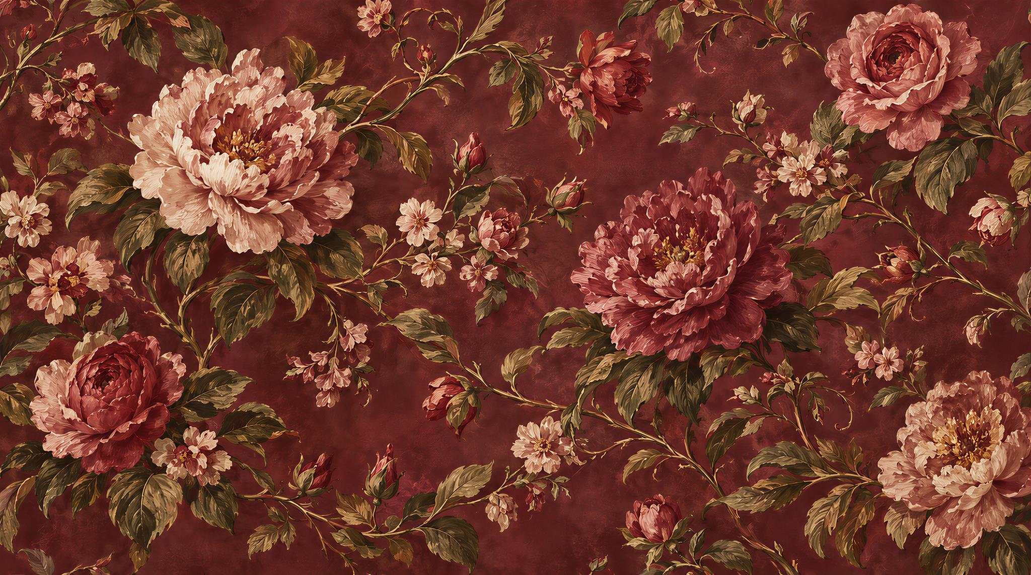 Neutral Floral Foliage Wallpaper Mural Main