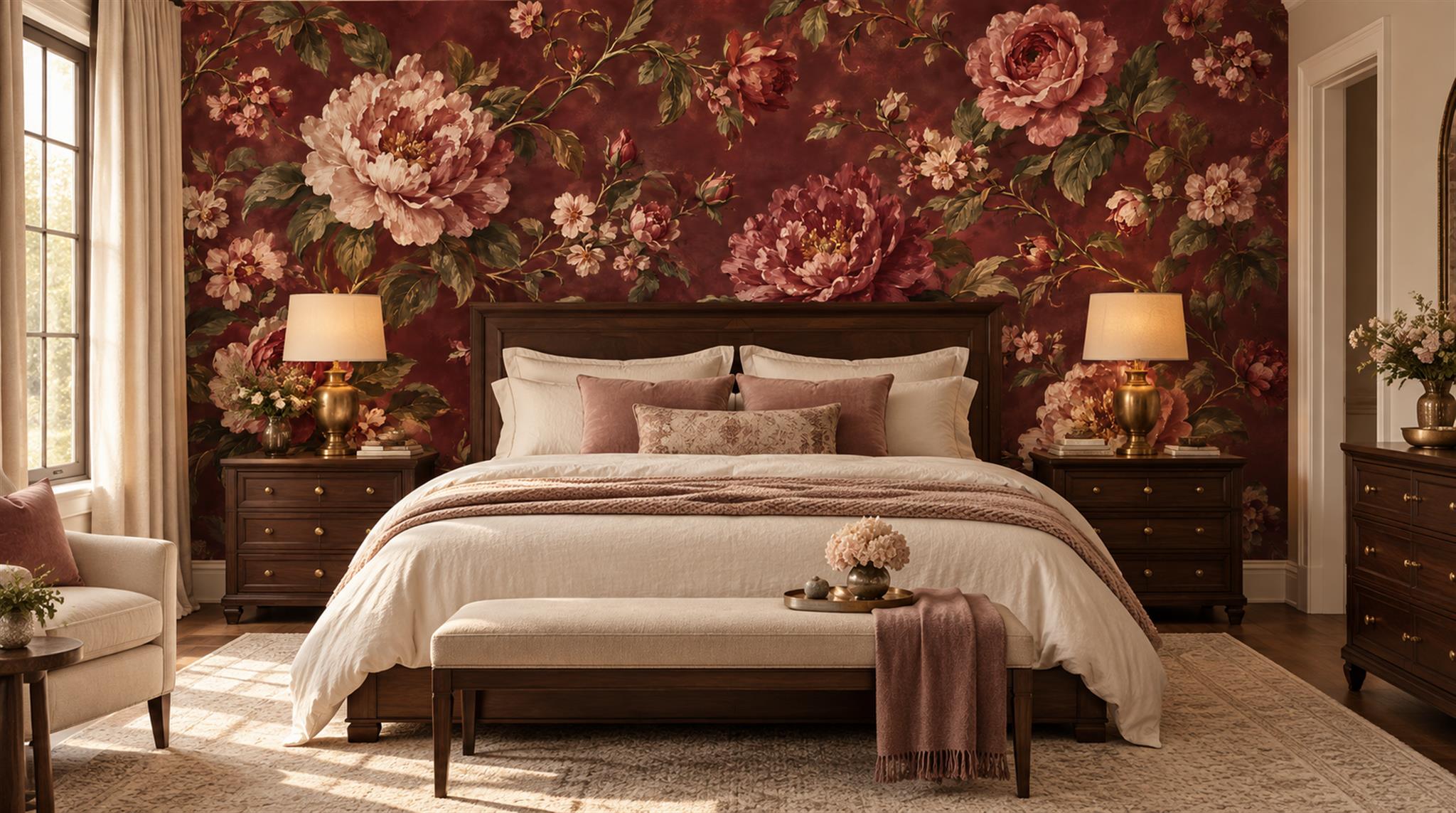 Neutral Floral Foliage Wallpaper Mural Main