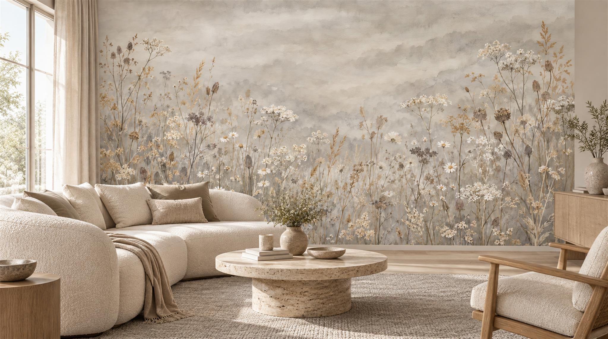Ivory Decorative Wall Art Wallpaper Mural Scene