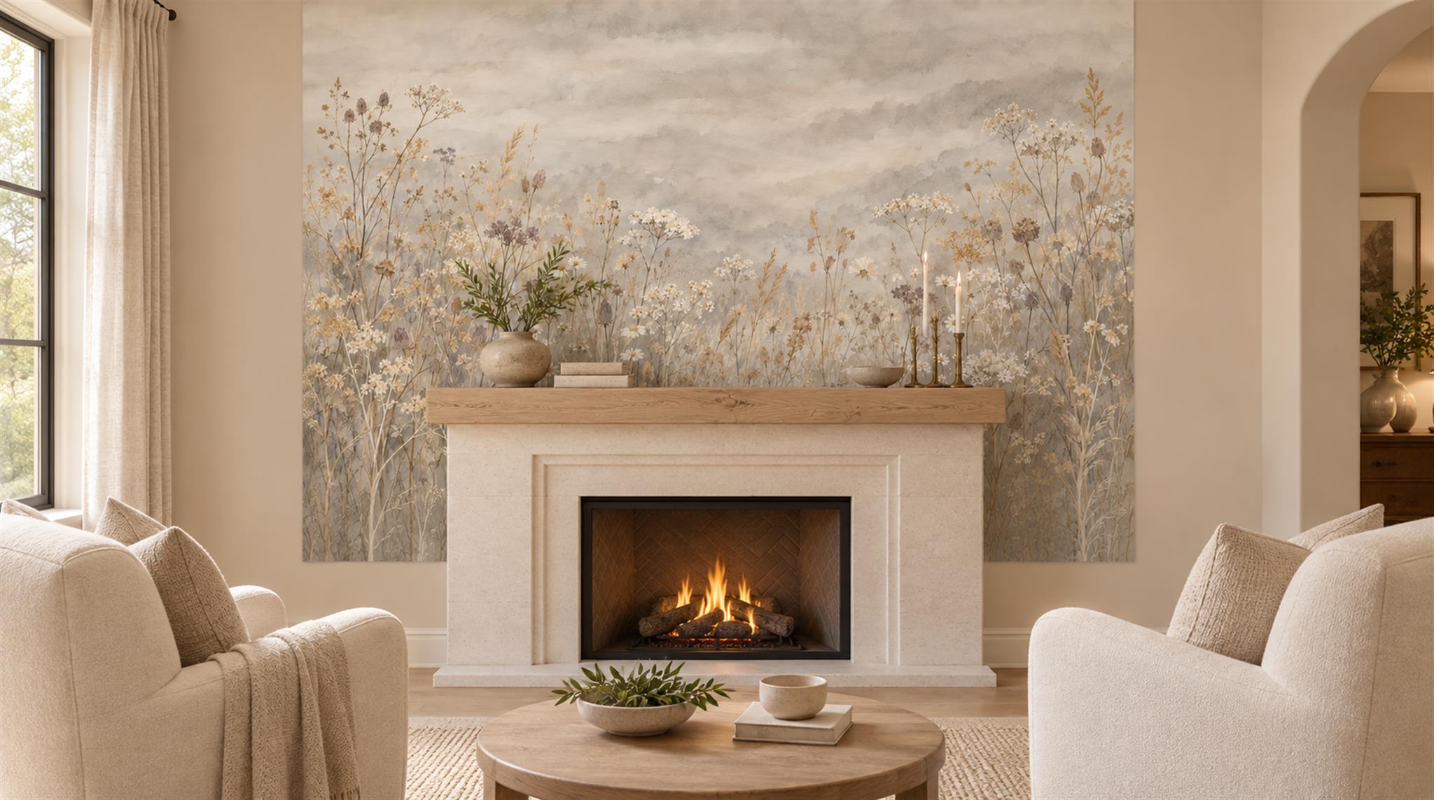 Ivory Decorative Wall Art Wallpaper Mural Scene