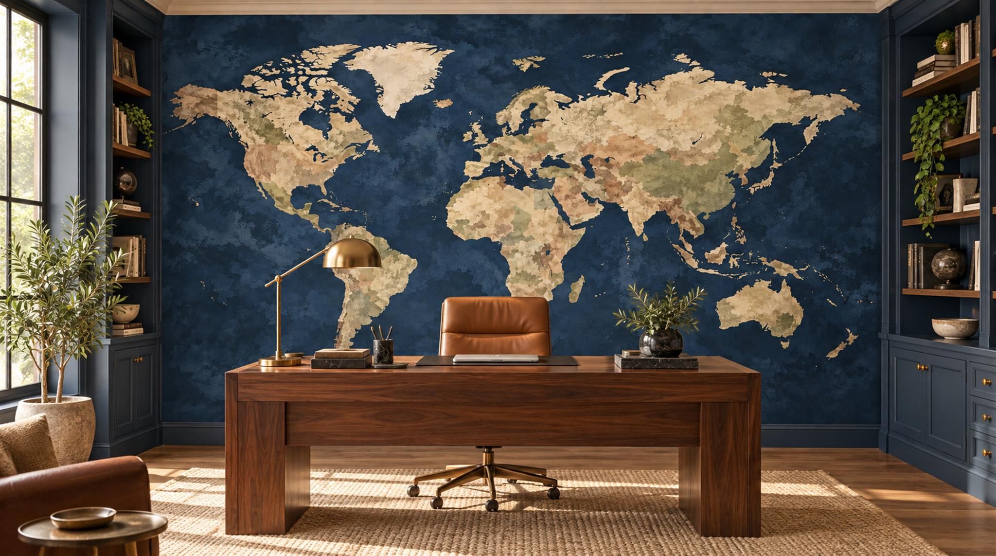Navy Decorative Wall Art Wallpaper Mural Main
