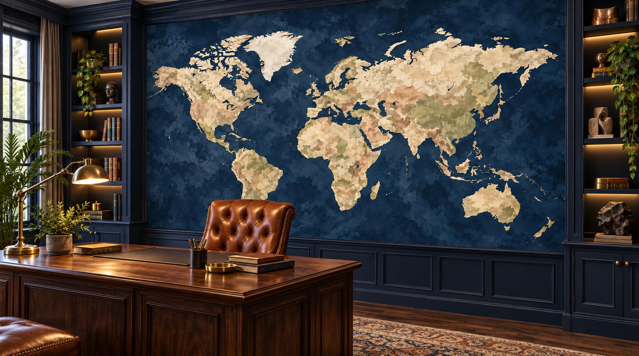Navy Decorative Wall Art Wallpaper Mural Scene