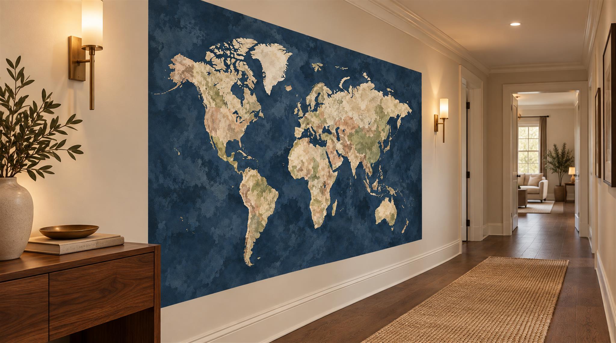 Navy Decorative Wall Art Wallpaper Mural Scene