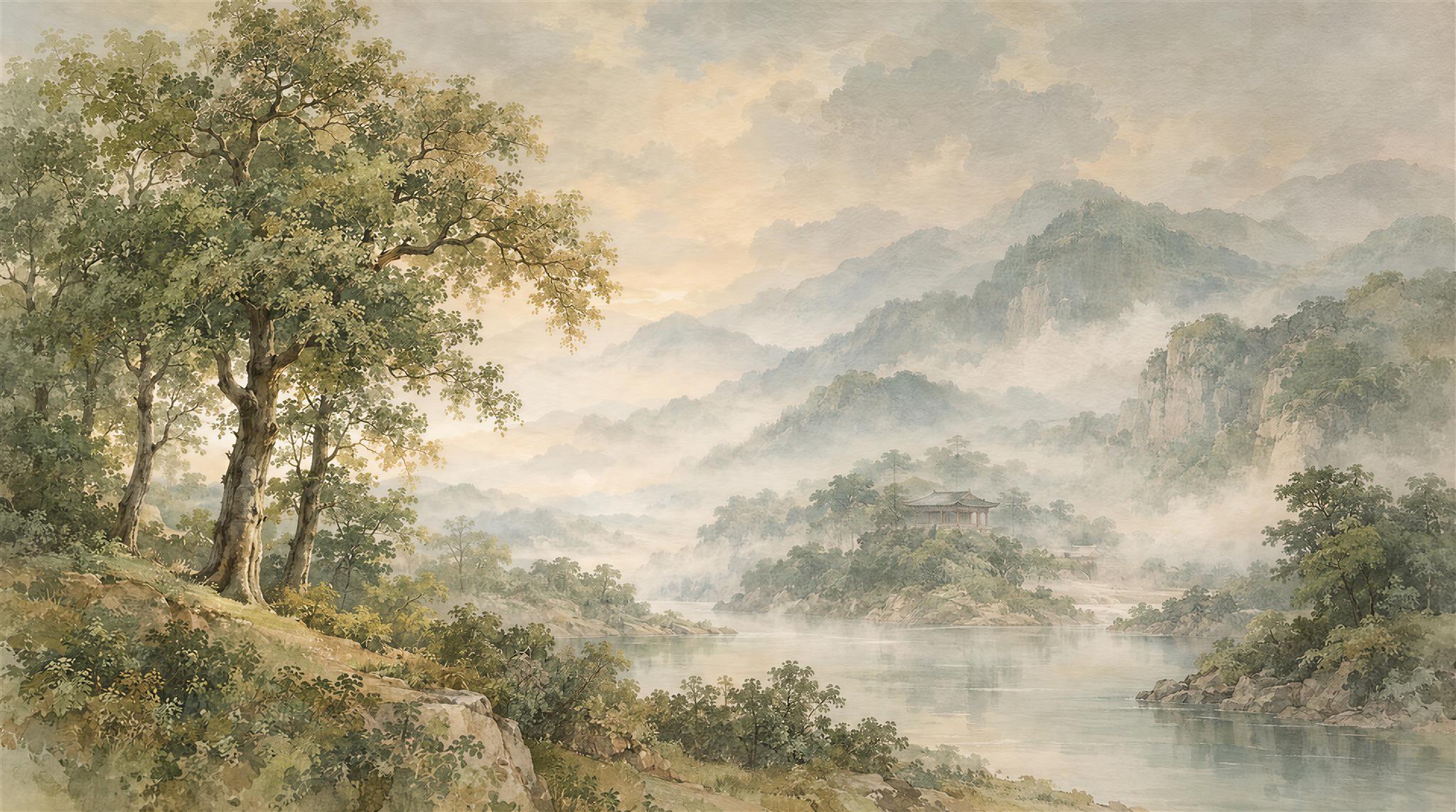 Ivory Decorative Wall Art Wallpaper Mural Scene
