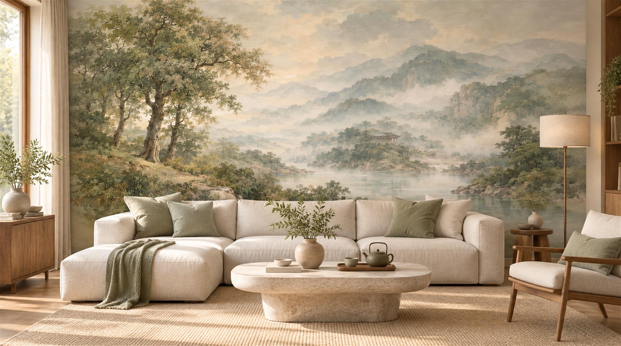 Ivory Decorative Wall Art Wallpaper Mural Main