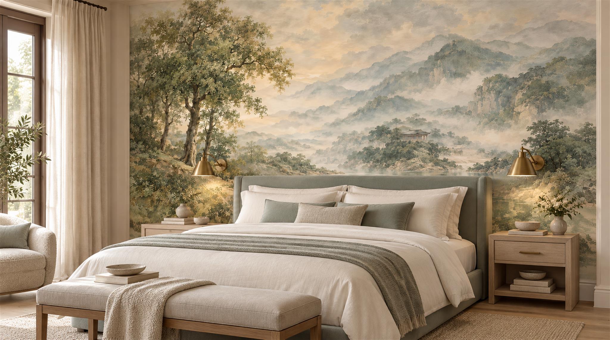 Ivory Decorative Wall Art Wallpaper Mural Scene
