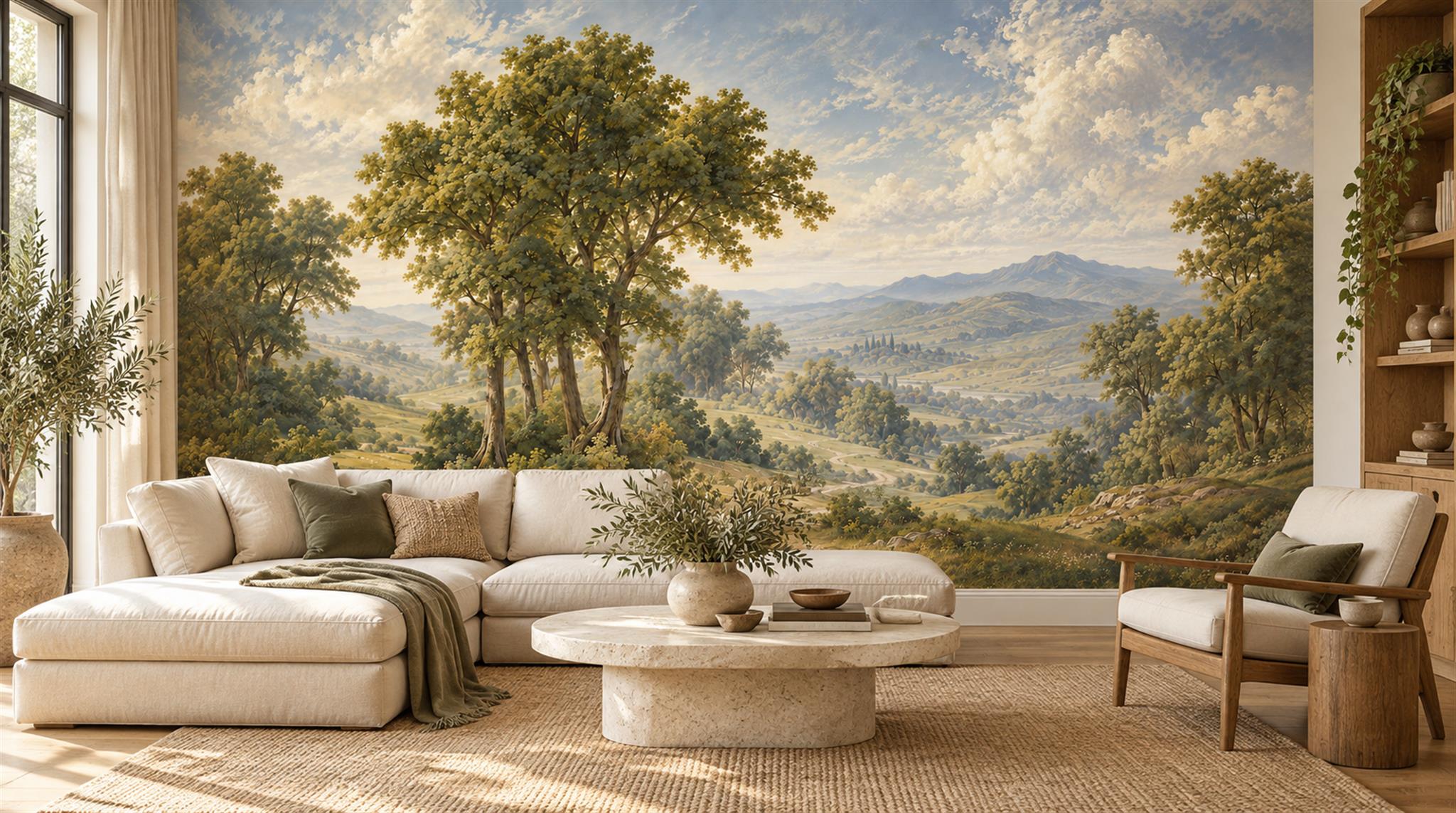 Green Decorative Wall Art Wallpaper Mural Main