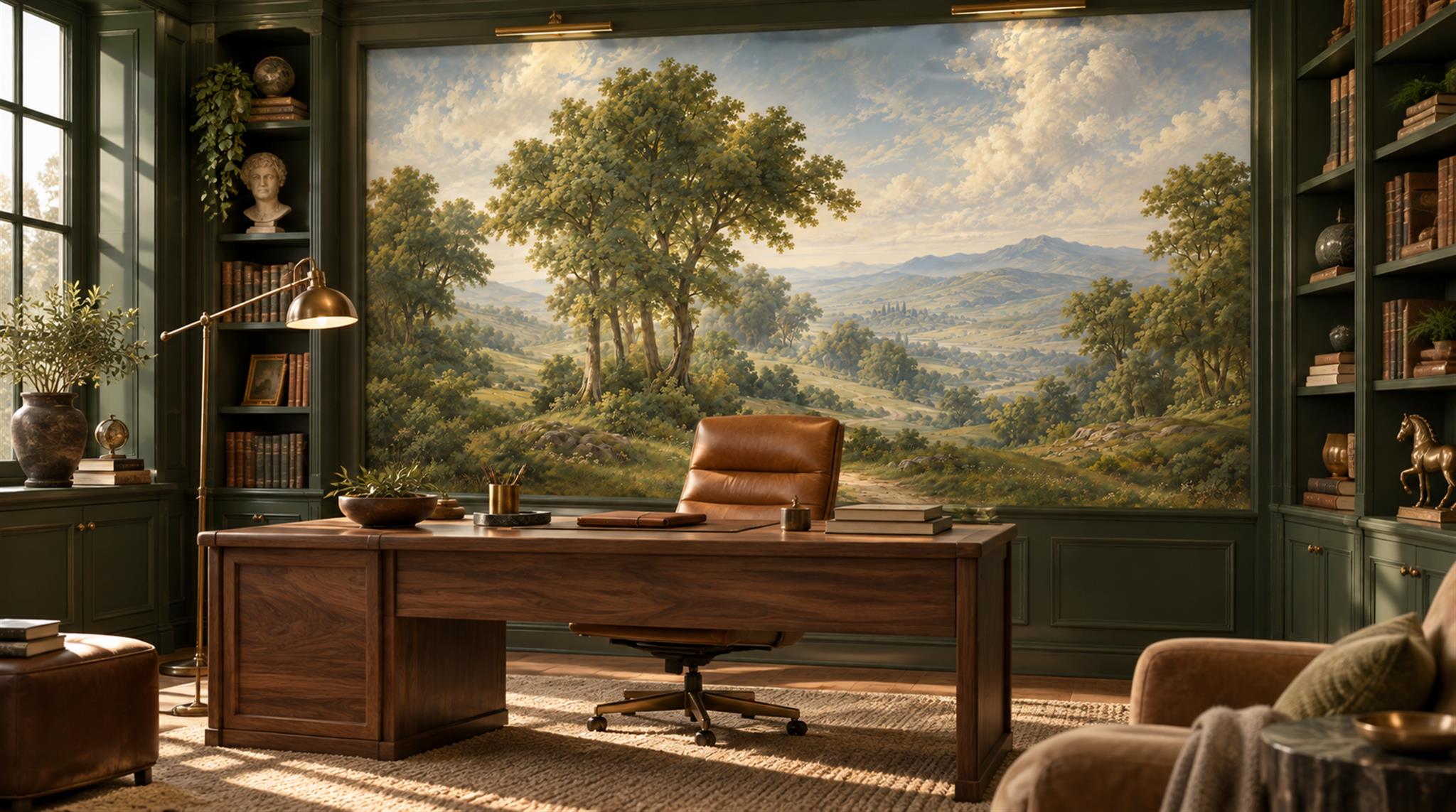 Green Decorative Wall Art Wallpaper Mural Scene