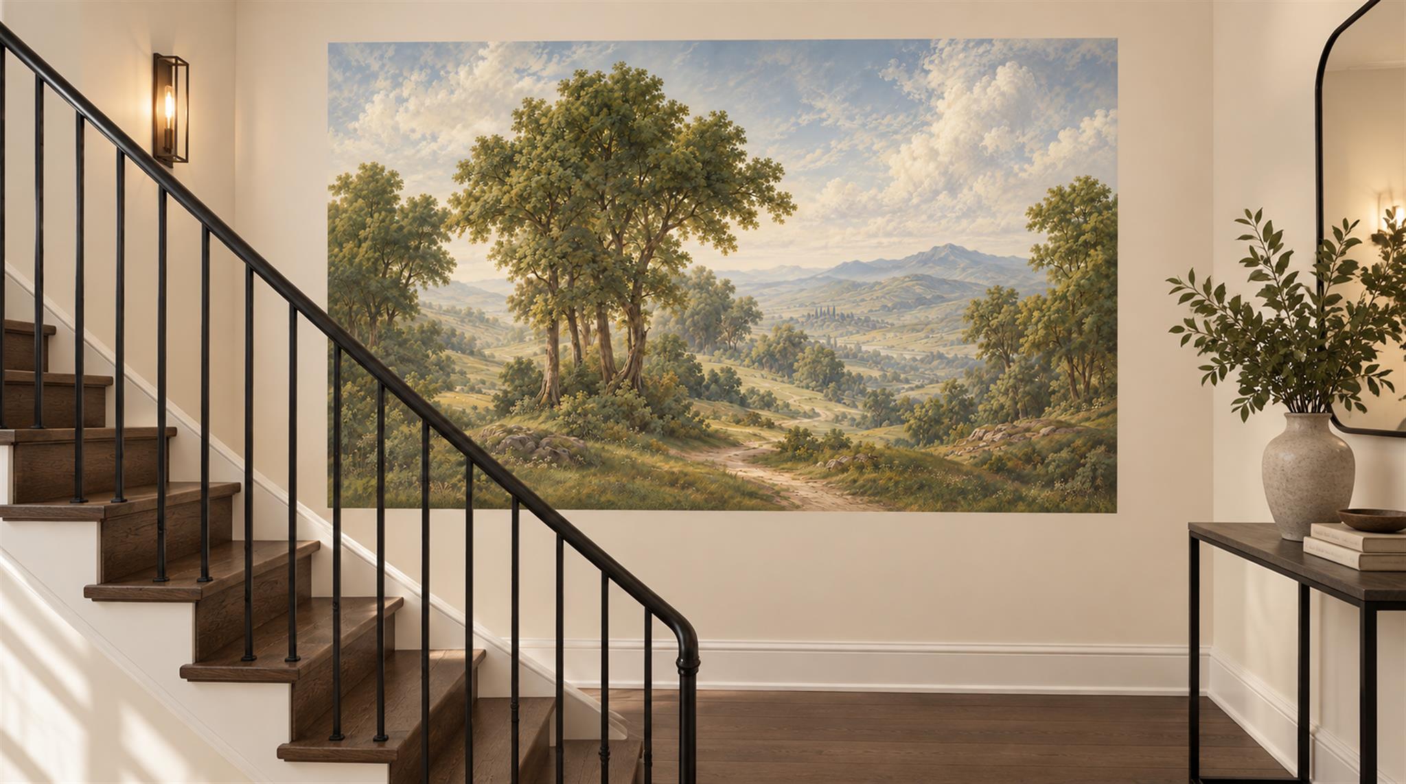 Green Decorative Wall Art Wallpaper Mural Scene