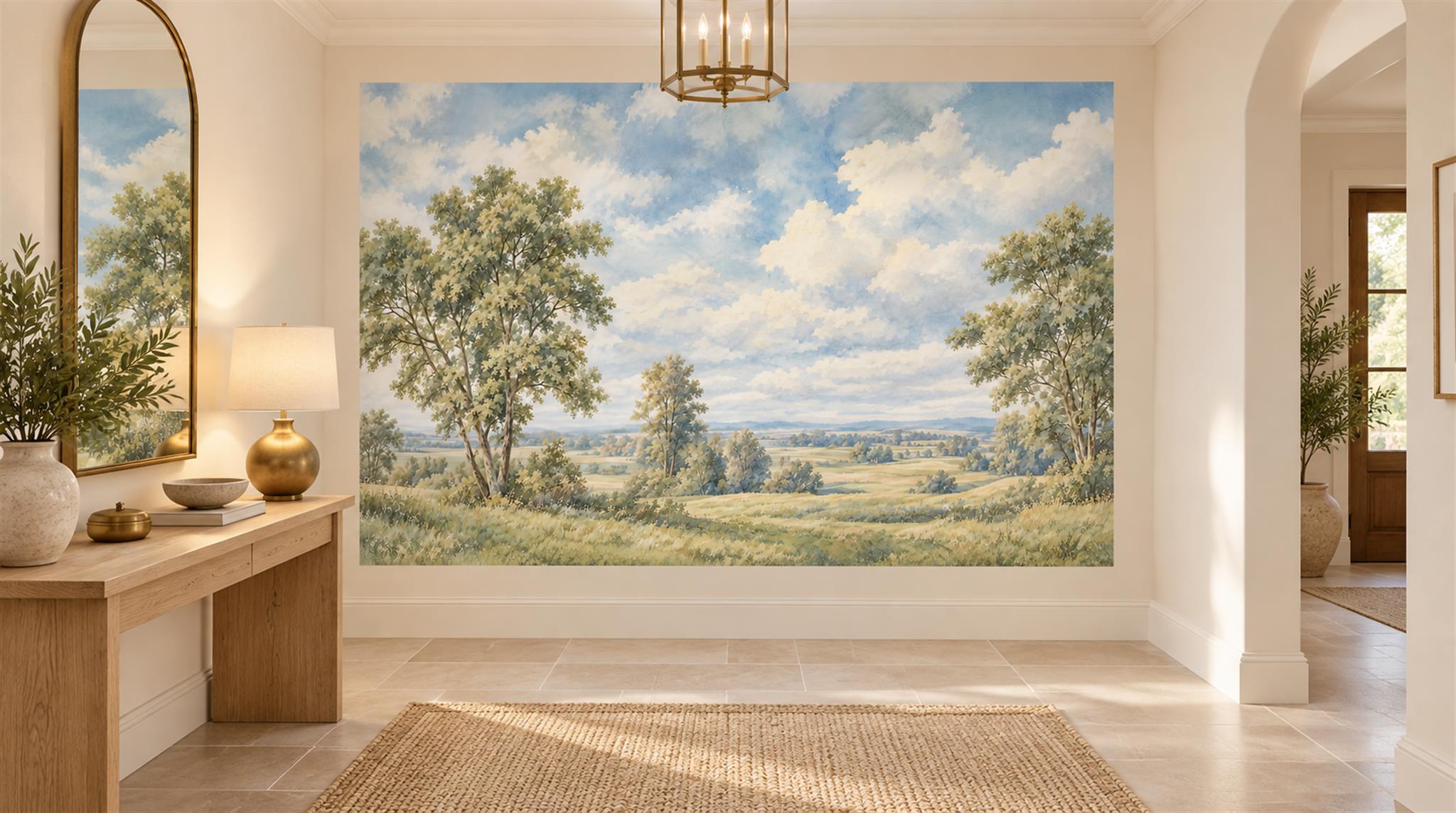 Blue Decorative Wall Art Wallpaper Mural Scene