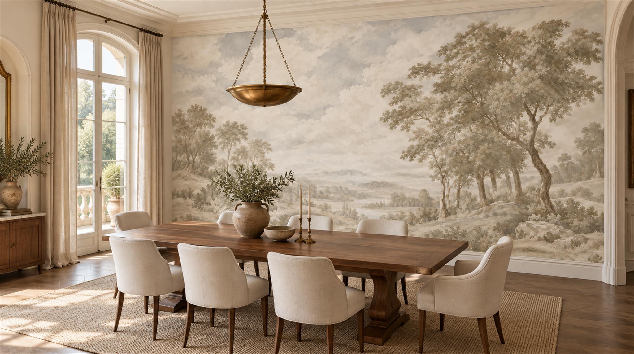 Ivory Decorative Wall Art Wallpaper Mural Scene