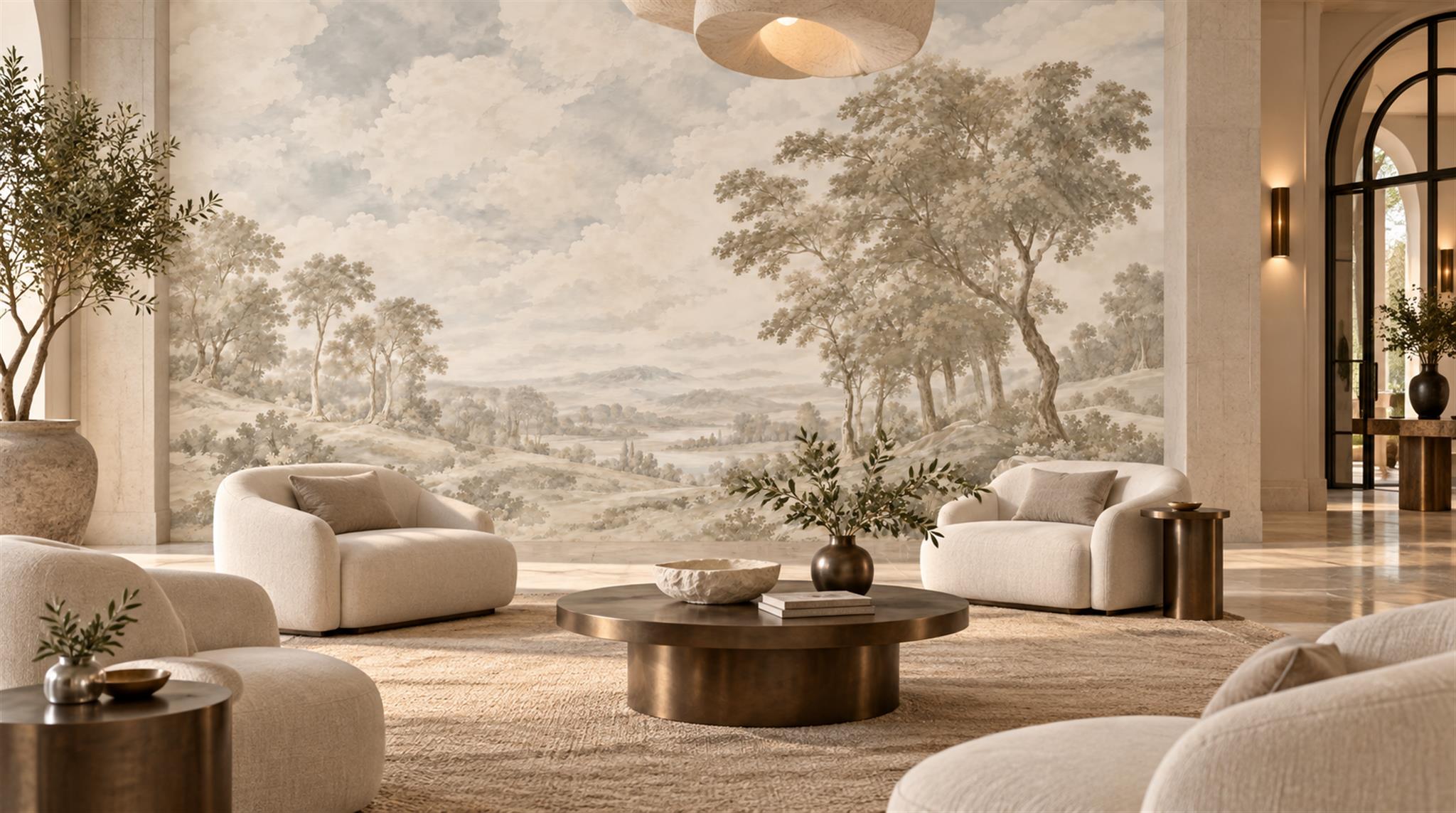 Ivory Decorative Wall Art Wallpaper Mural Scene