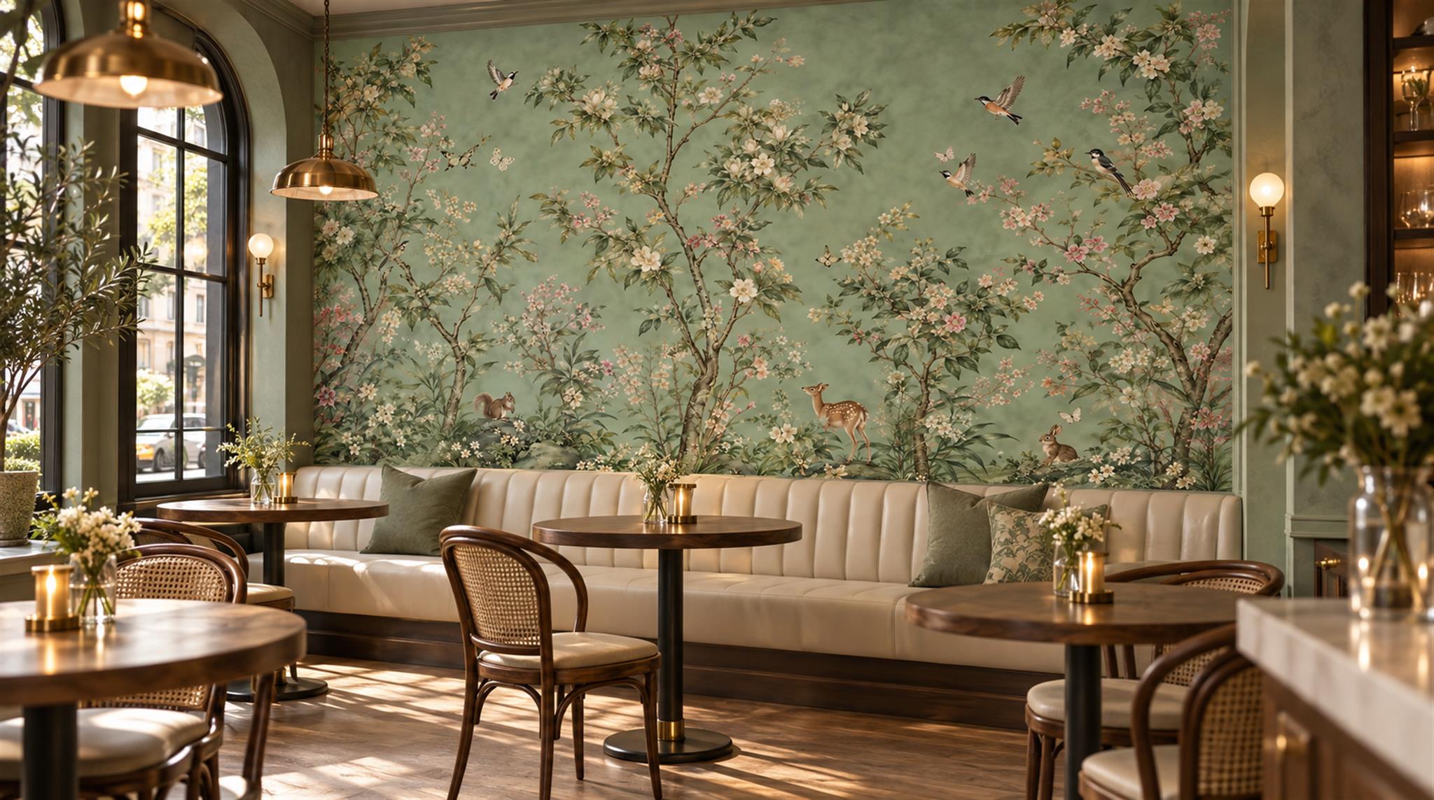 Sage Green Decorative Wall Art Wallpaper Mural Scene