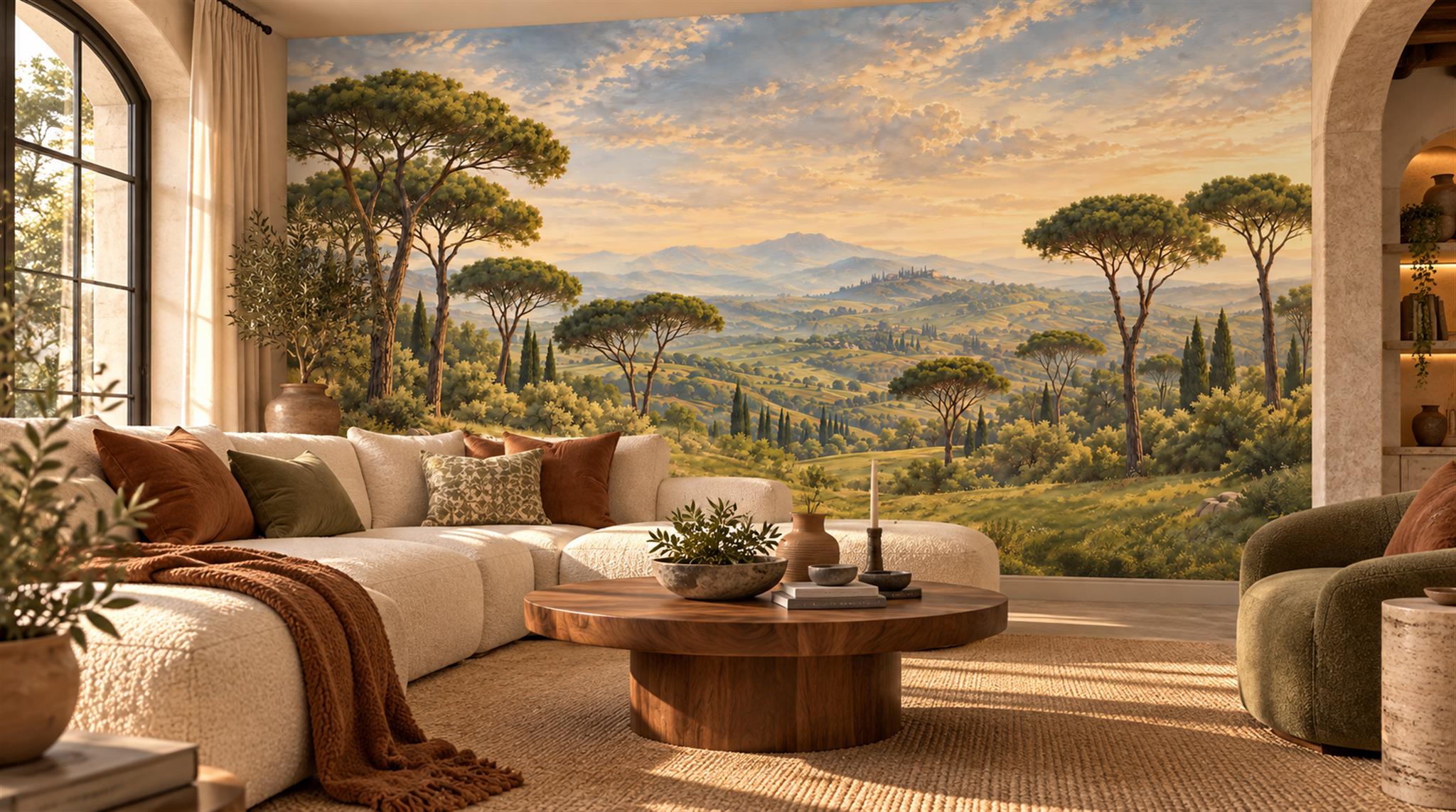 Green Decorative Wall Art Wallpaper Mural Main