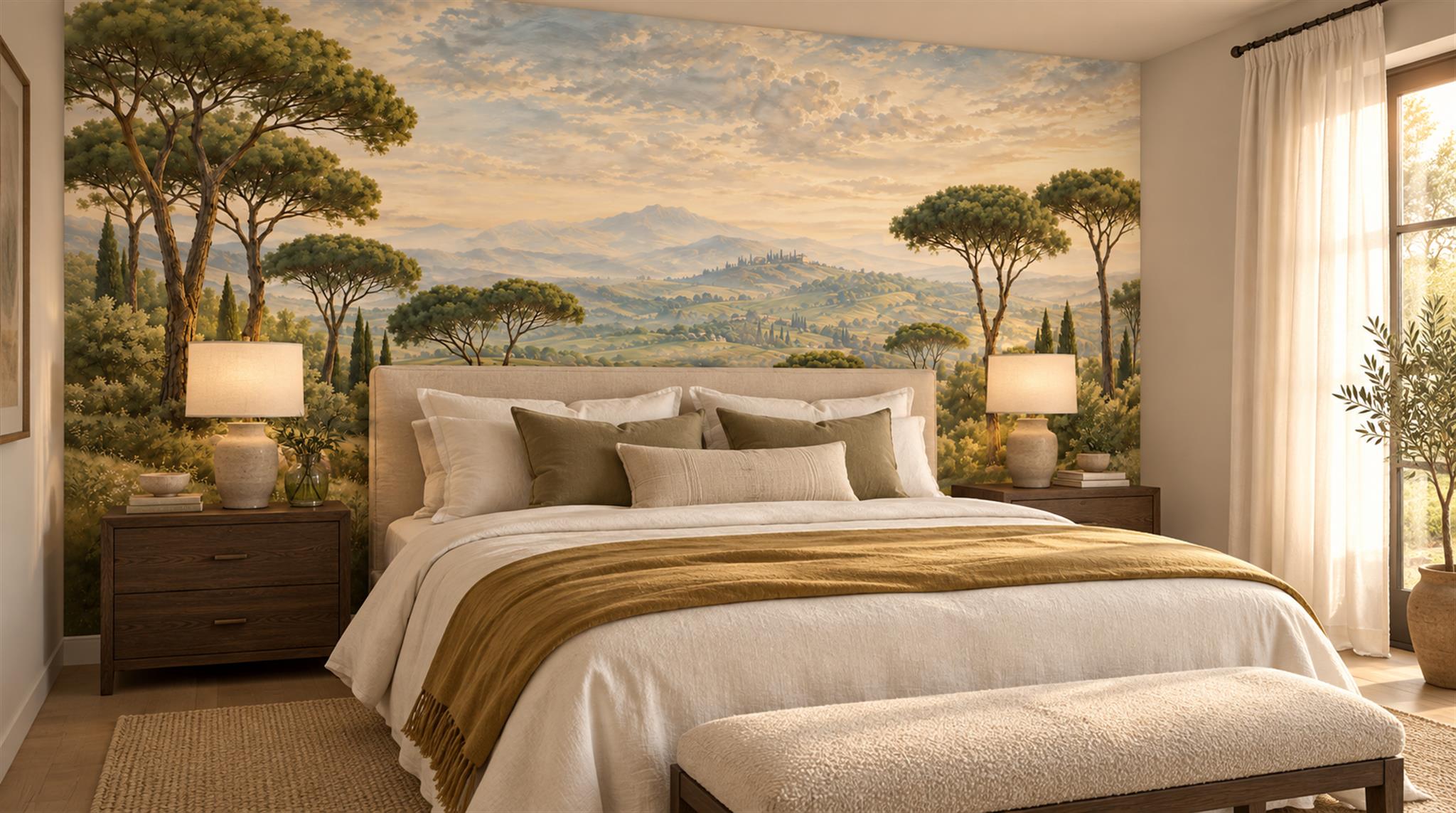 Green Decorative Wall Art Wallpaper Mural Scene