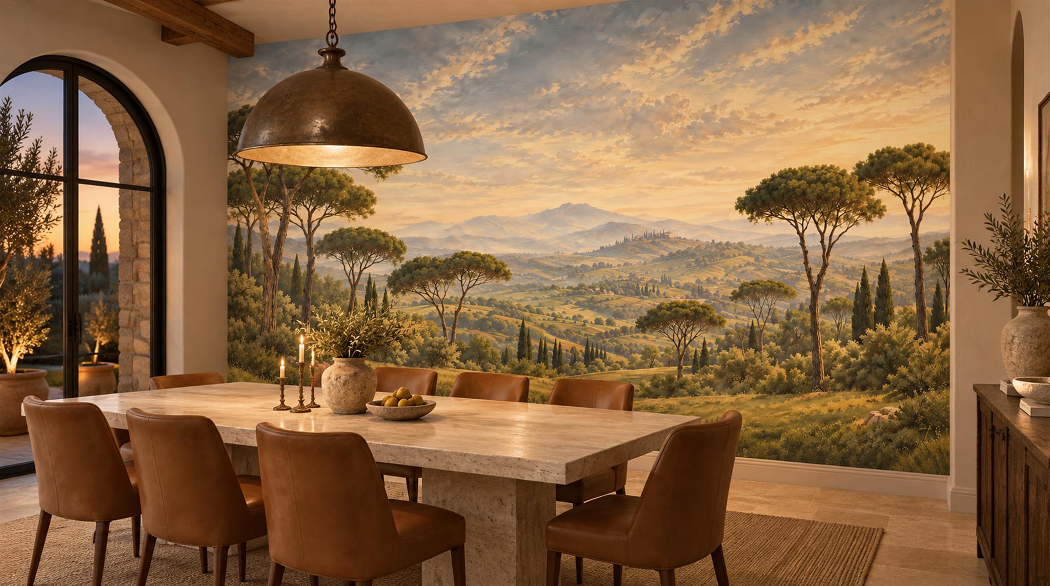 Green Decorative Wall Art Wallpaper Mural Scene