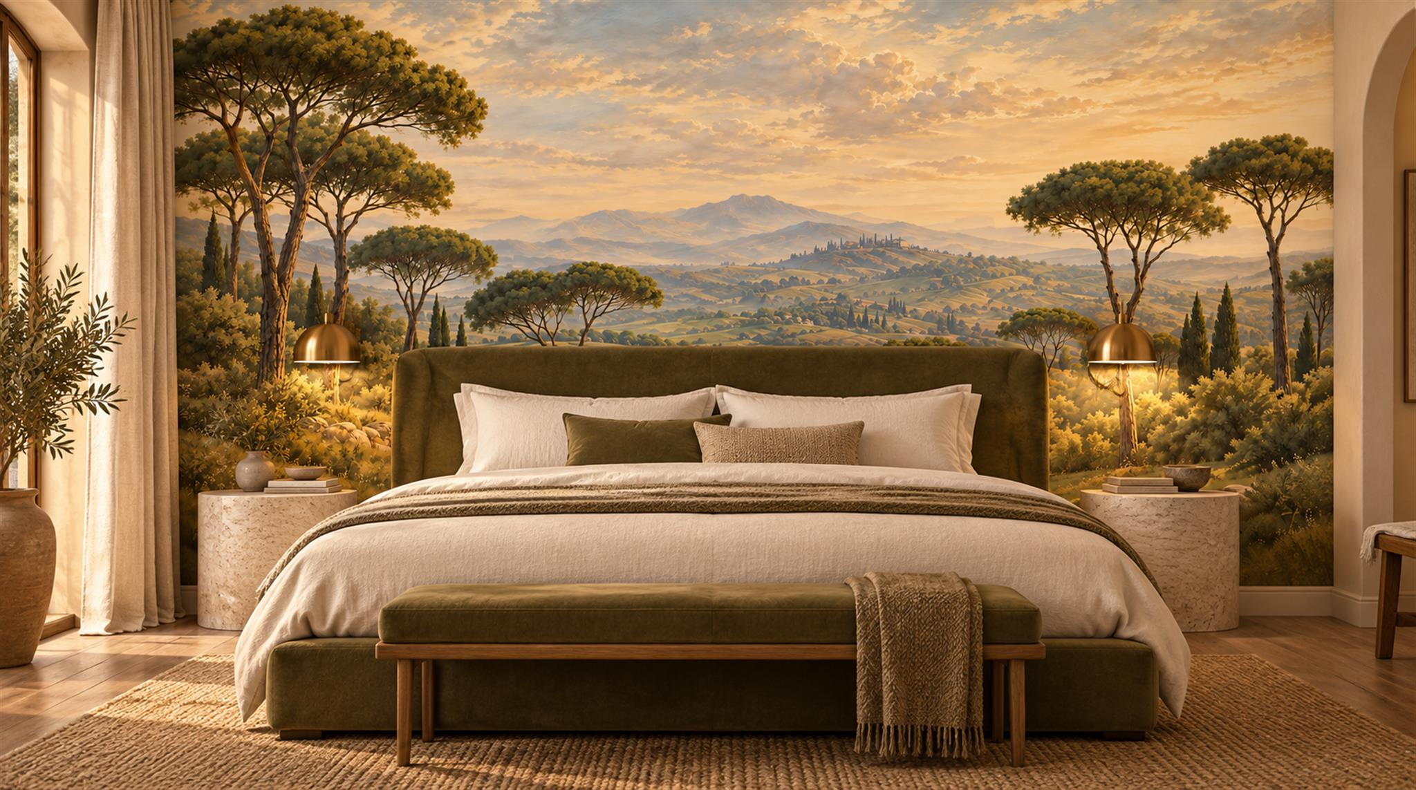 Green Decorative Wall Art Wallpaper Mural Scene