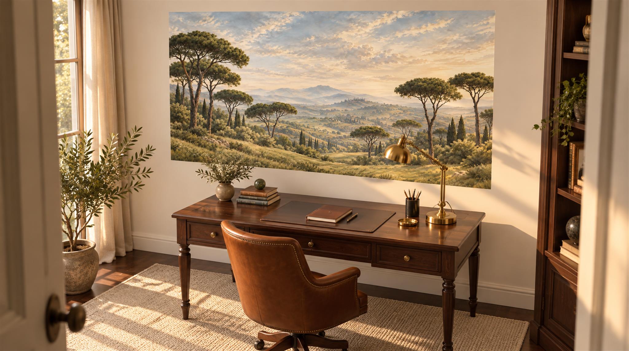 Green Decorative Wall Art Wallpaper Mural Scene
