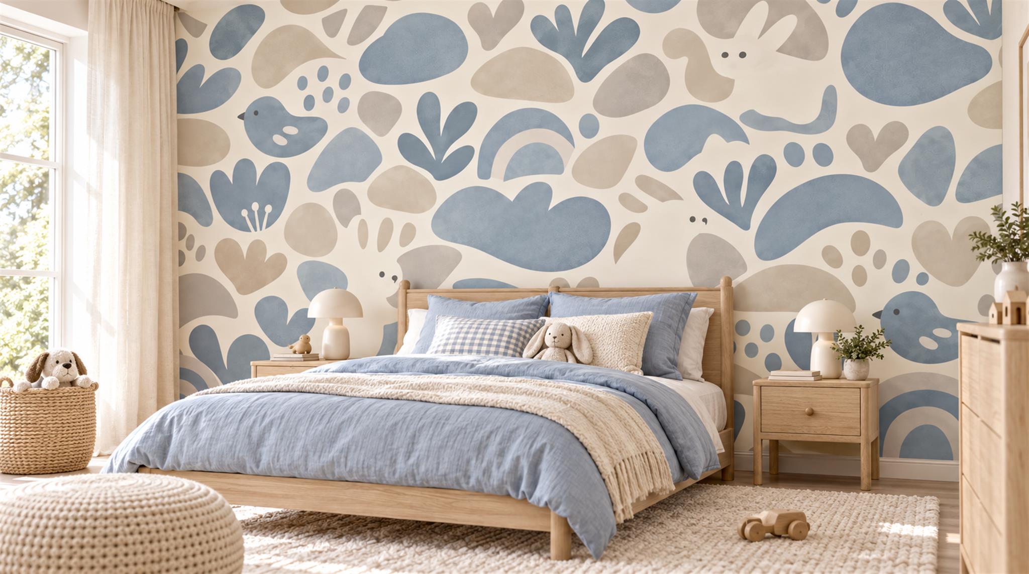 Blue Abstract Geometry Wallpaper Mural Main