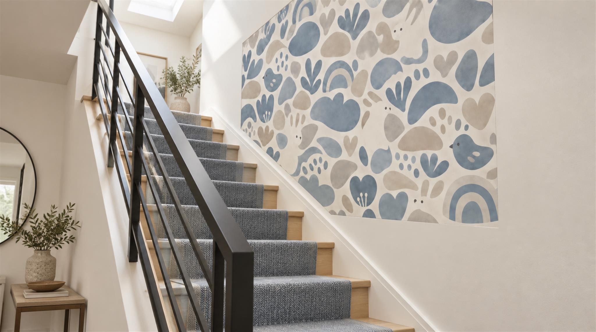 Blue Abstract Geometry Wallpaper Mural Scene